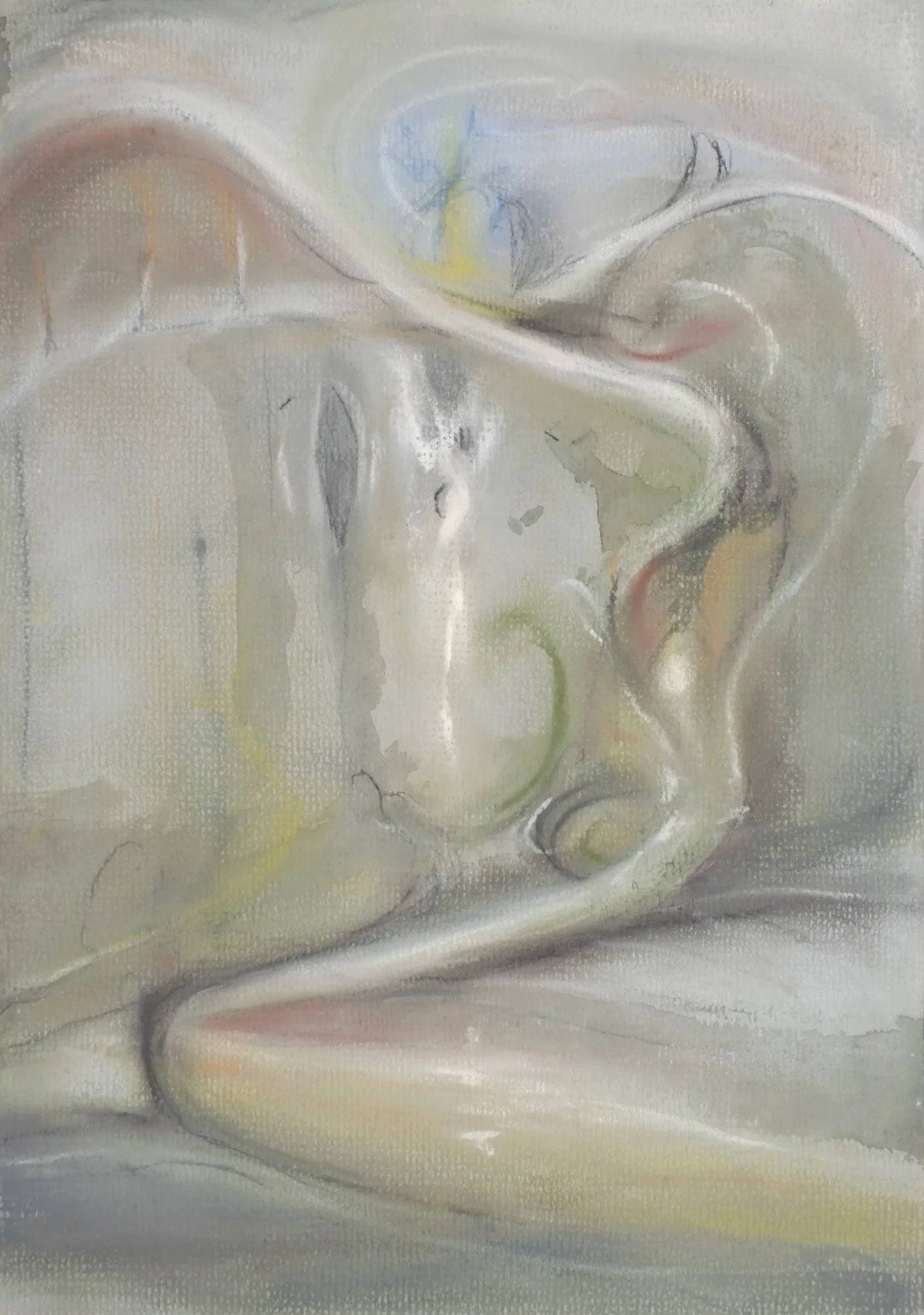 Waking, 2025. Pastel on paper — 29.6 x 21.4 cm