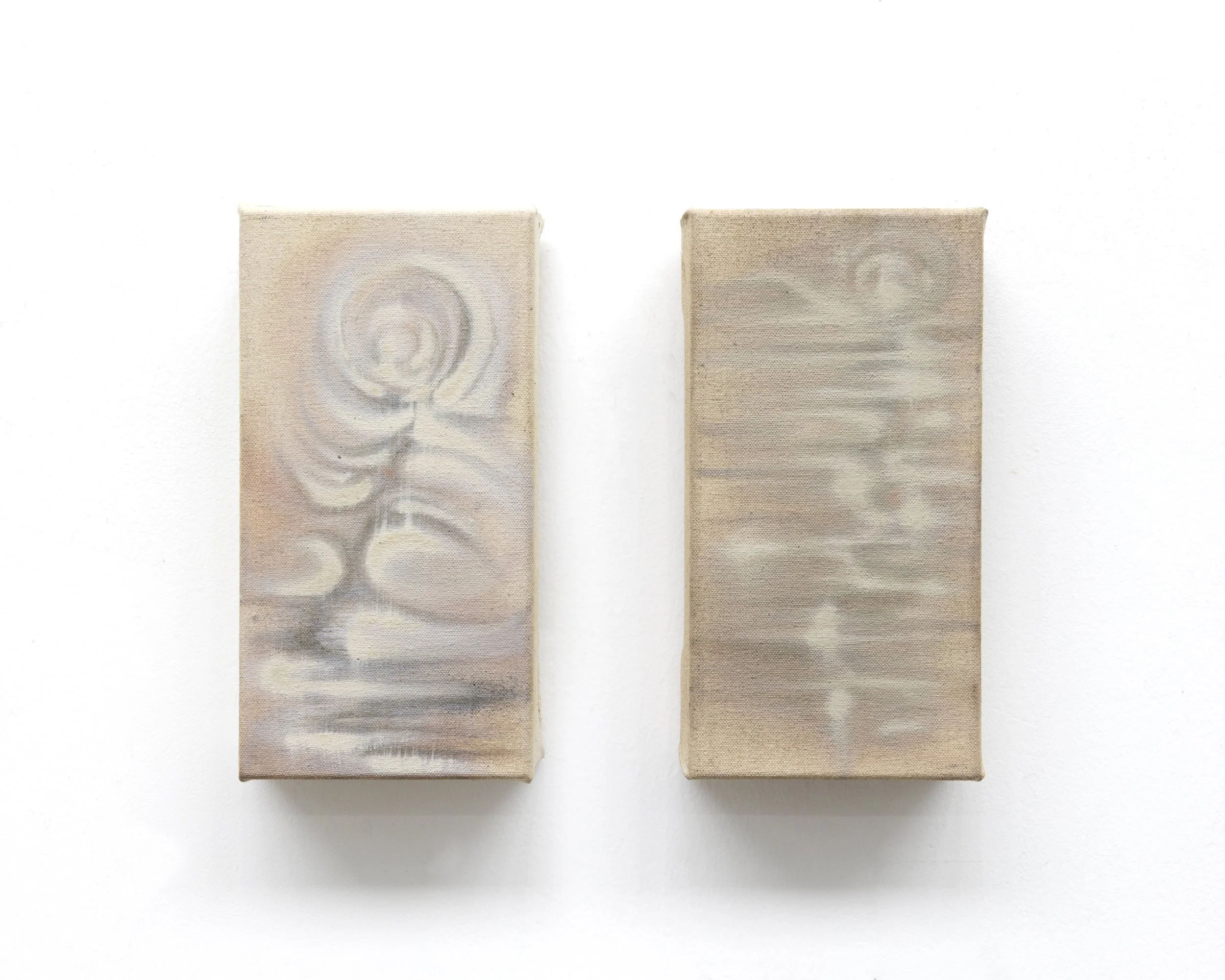 Biospecimen ||: Diptych, 2025. Oil on cotton canvas — 20 x 10 cm each
