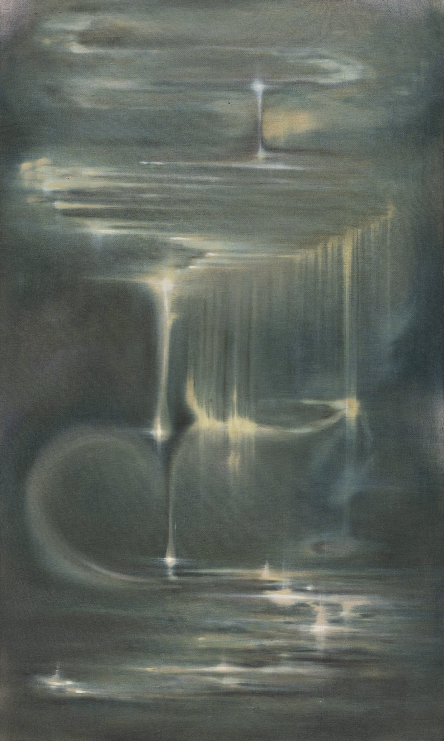 The Scared Waterfall’s Alchemy, 2025. Oil on linen canvas — 100 x 60 cm