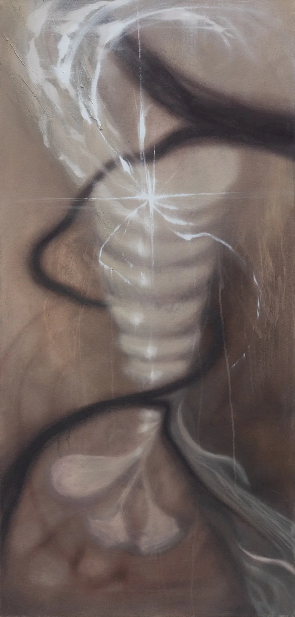 Plasma ||, 2025. Oil on cotton canvas — 130 x 50 cm