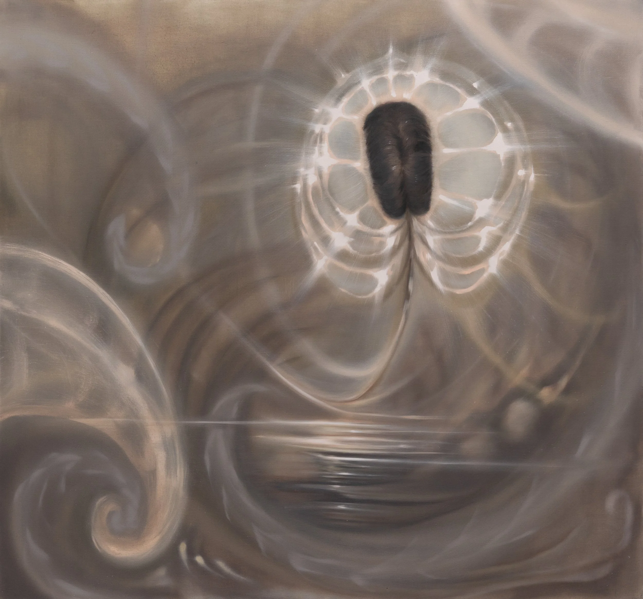 Were You Born in Heaven?, 2025. Oil on linen — 150 x 160 cm