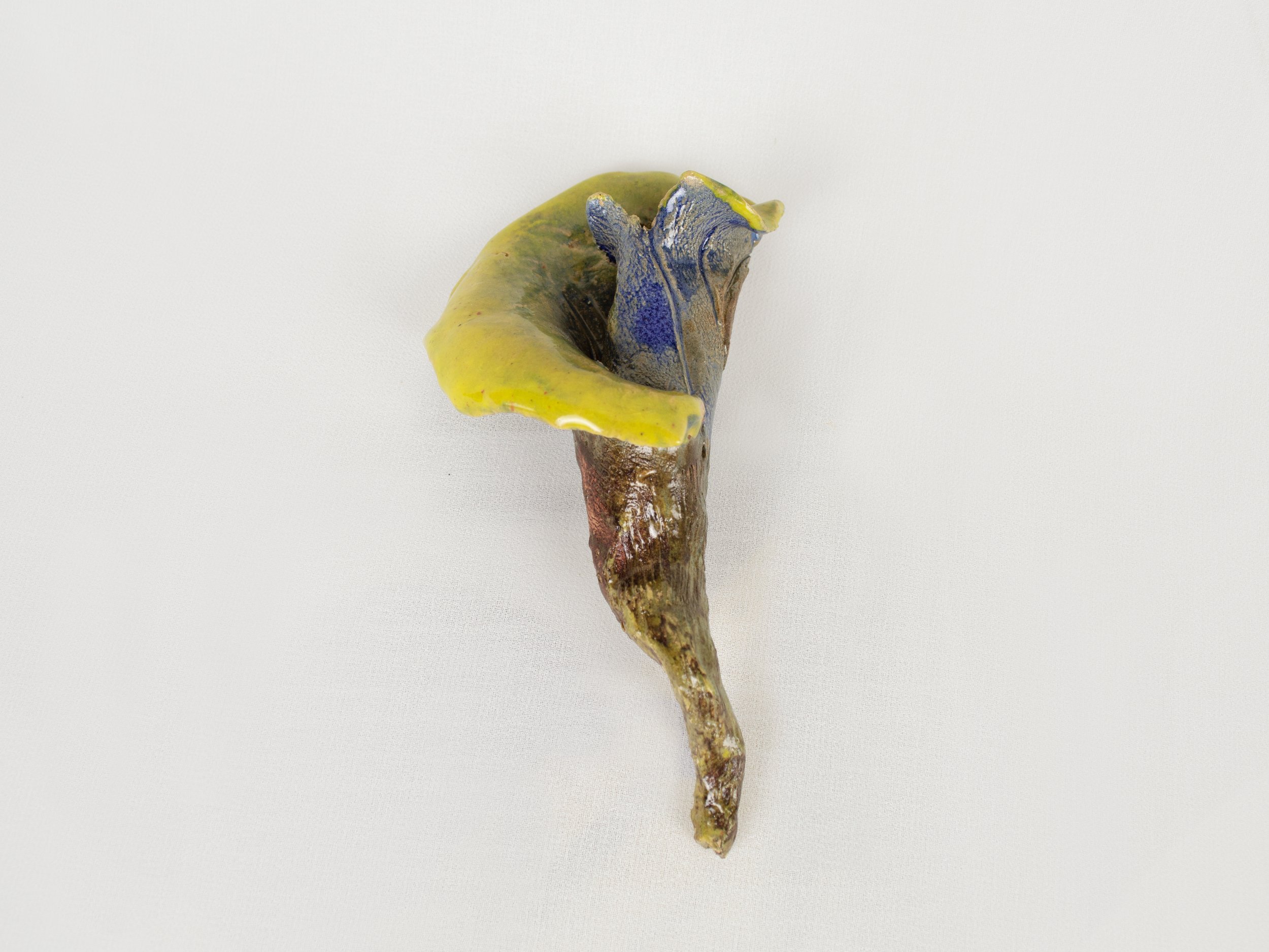 Unfurling Tomorrow's, 2025. Glazed earthenware — 7 x 3 x 13 cm