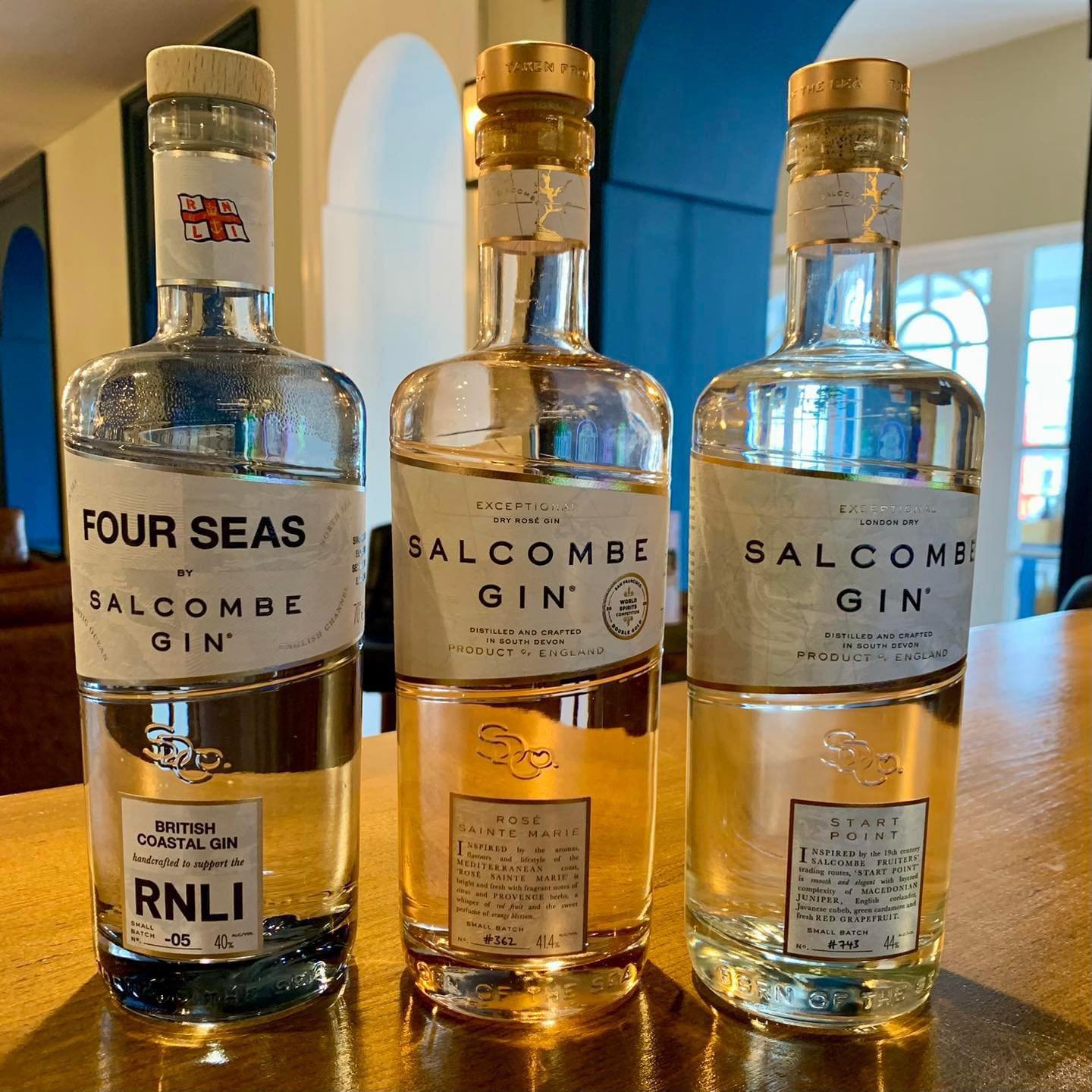 Introducing @salcombegin , we now have available Salcombe Start Point, Rose Sainte Marie, RNLI Coastal Gin and New London Light Midnight Sun 

10% of each bottle of RNLI Coastal Gin goes to the RNLI

See you at the bar!