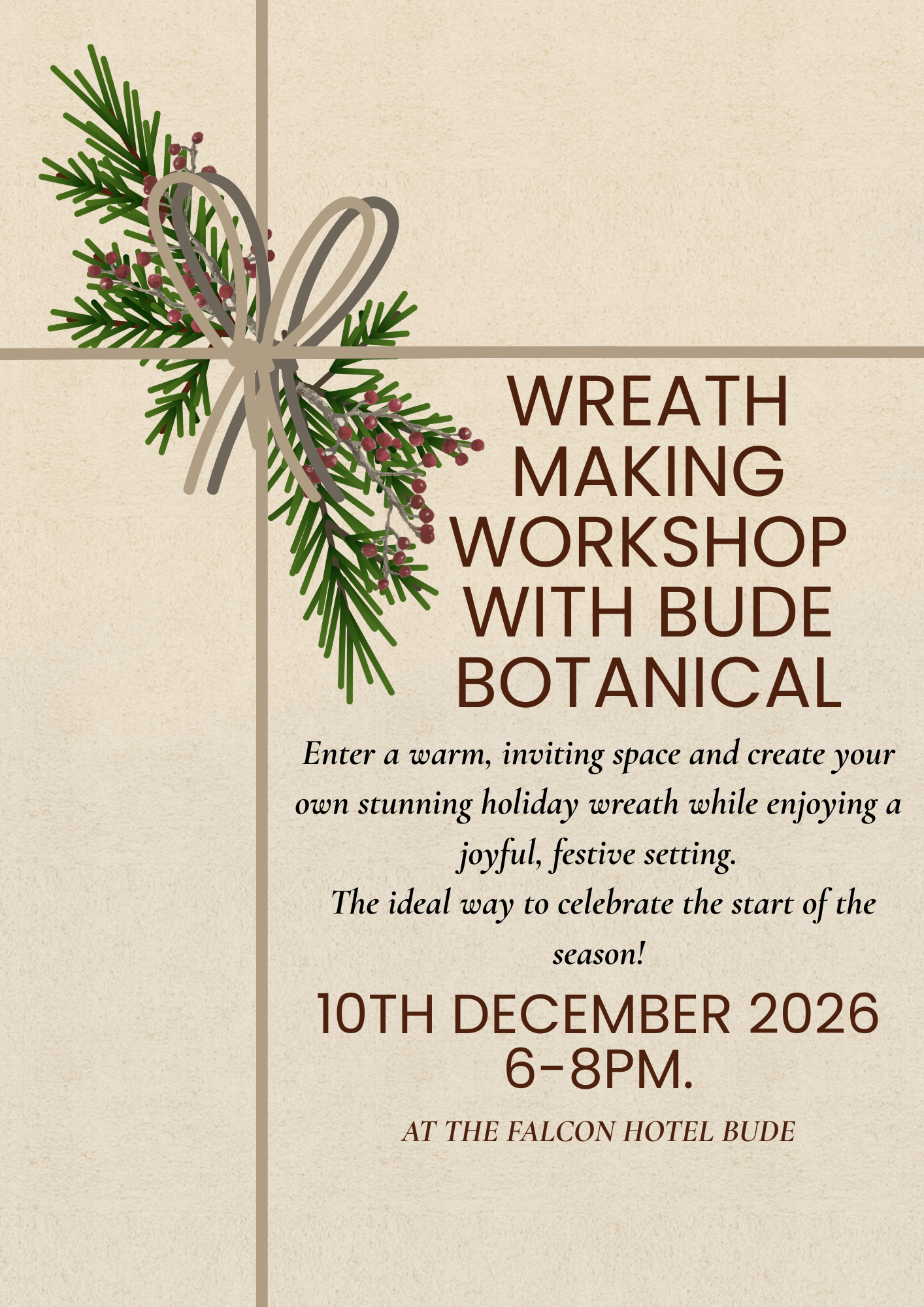 🎀 Create Your Own Holiday Wreath at The Falcon Hotel 🎀