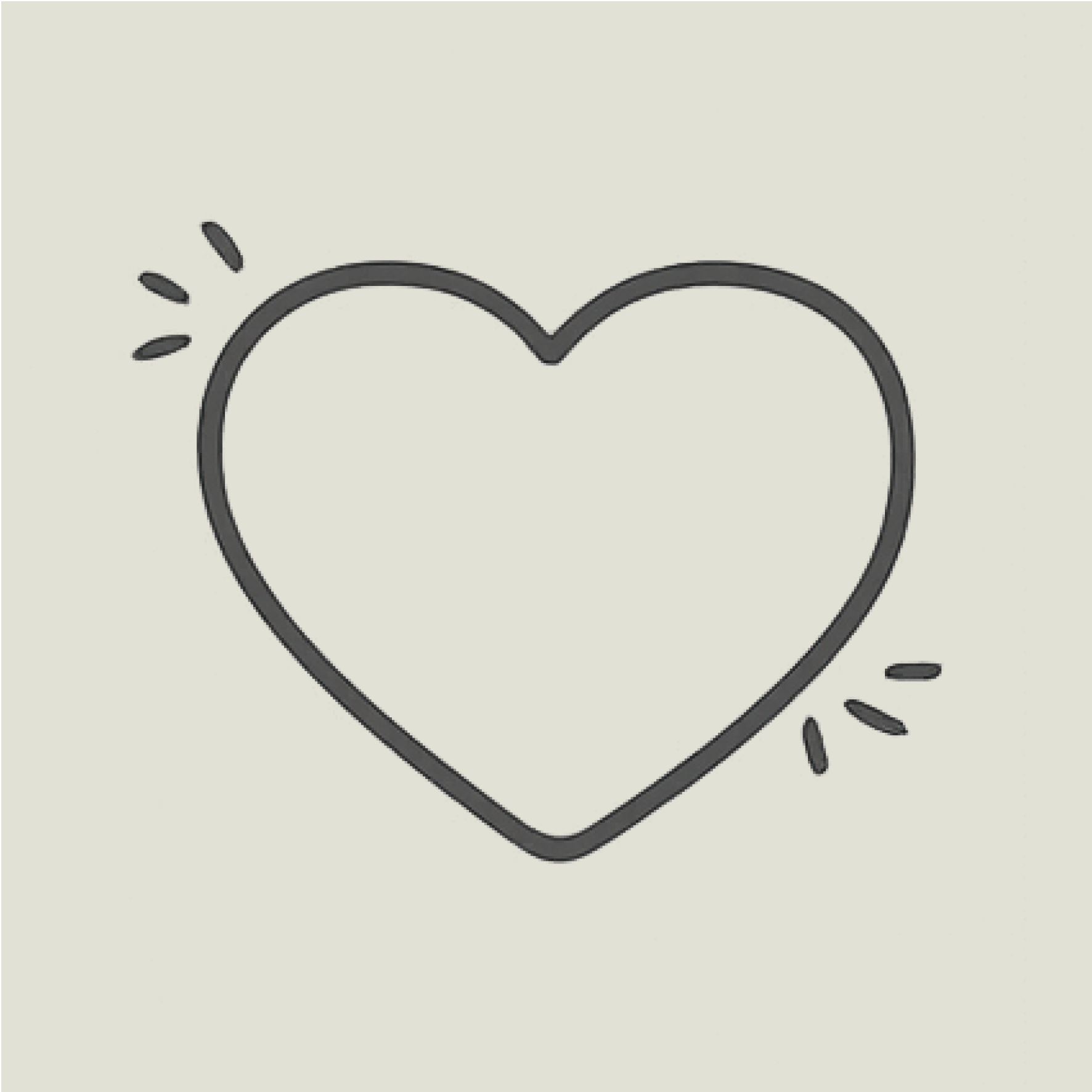 Line drawing of a love heart