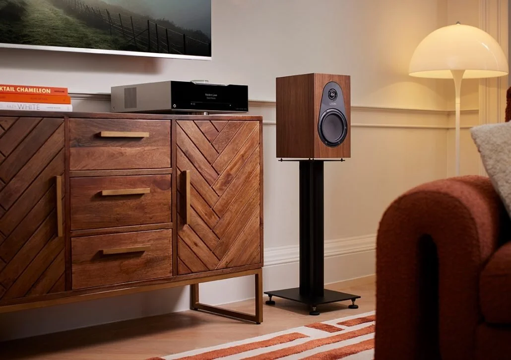 Close-up of a Linn Majik Music System in a contemporary modern interior.