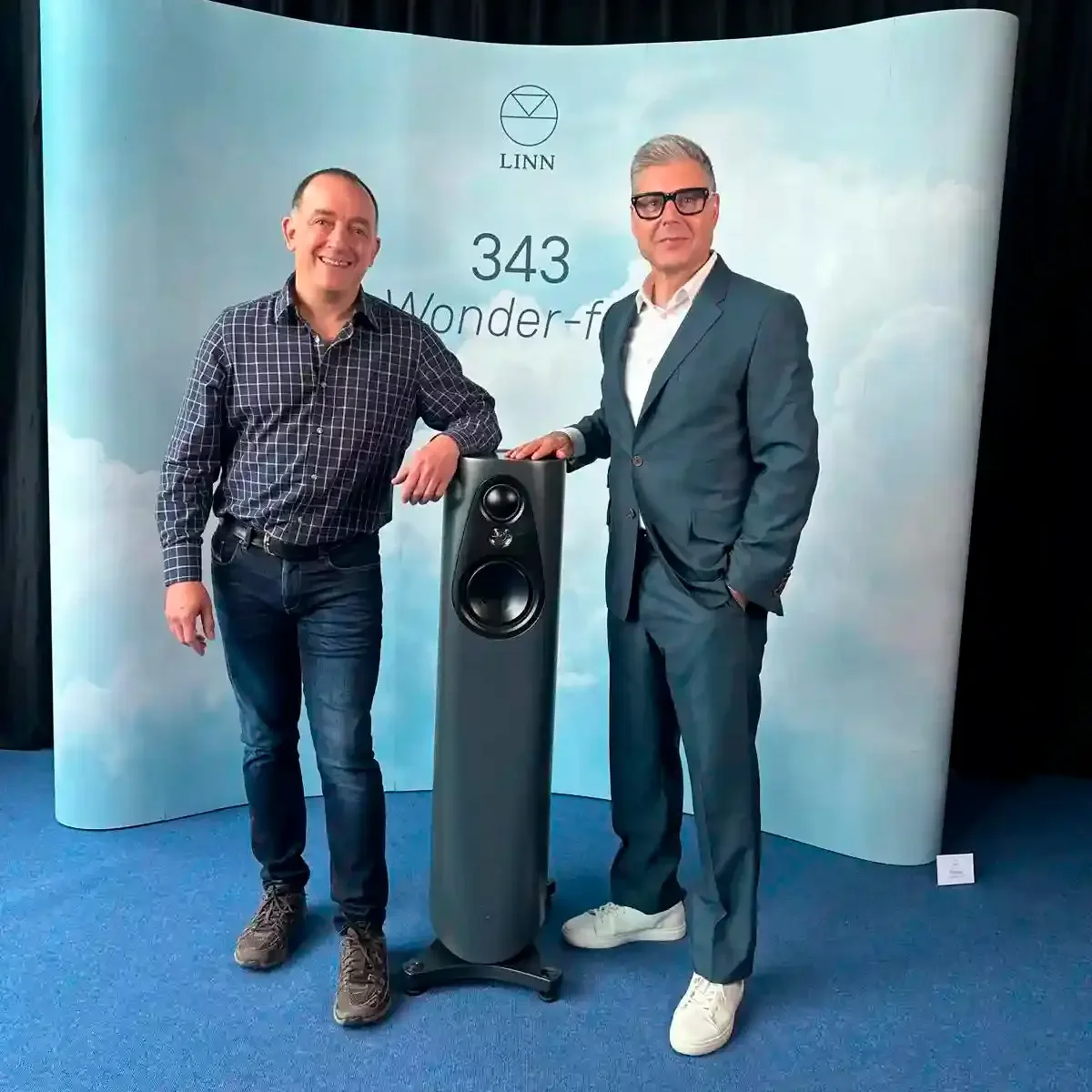 Dean with Gilad Tiefenbrun and the 343 Loudspeaker