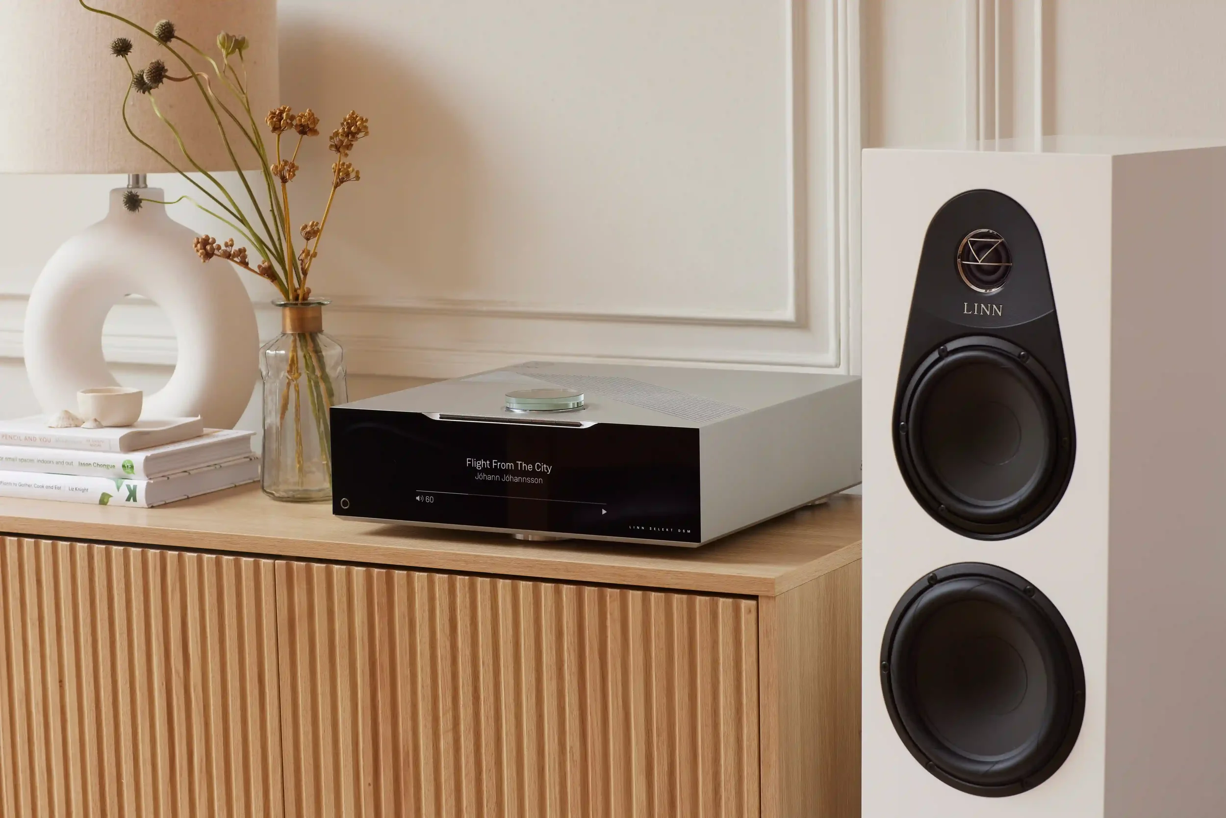 A Linn Selekt Music System in a contemporary modern home setting