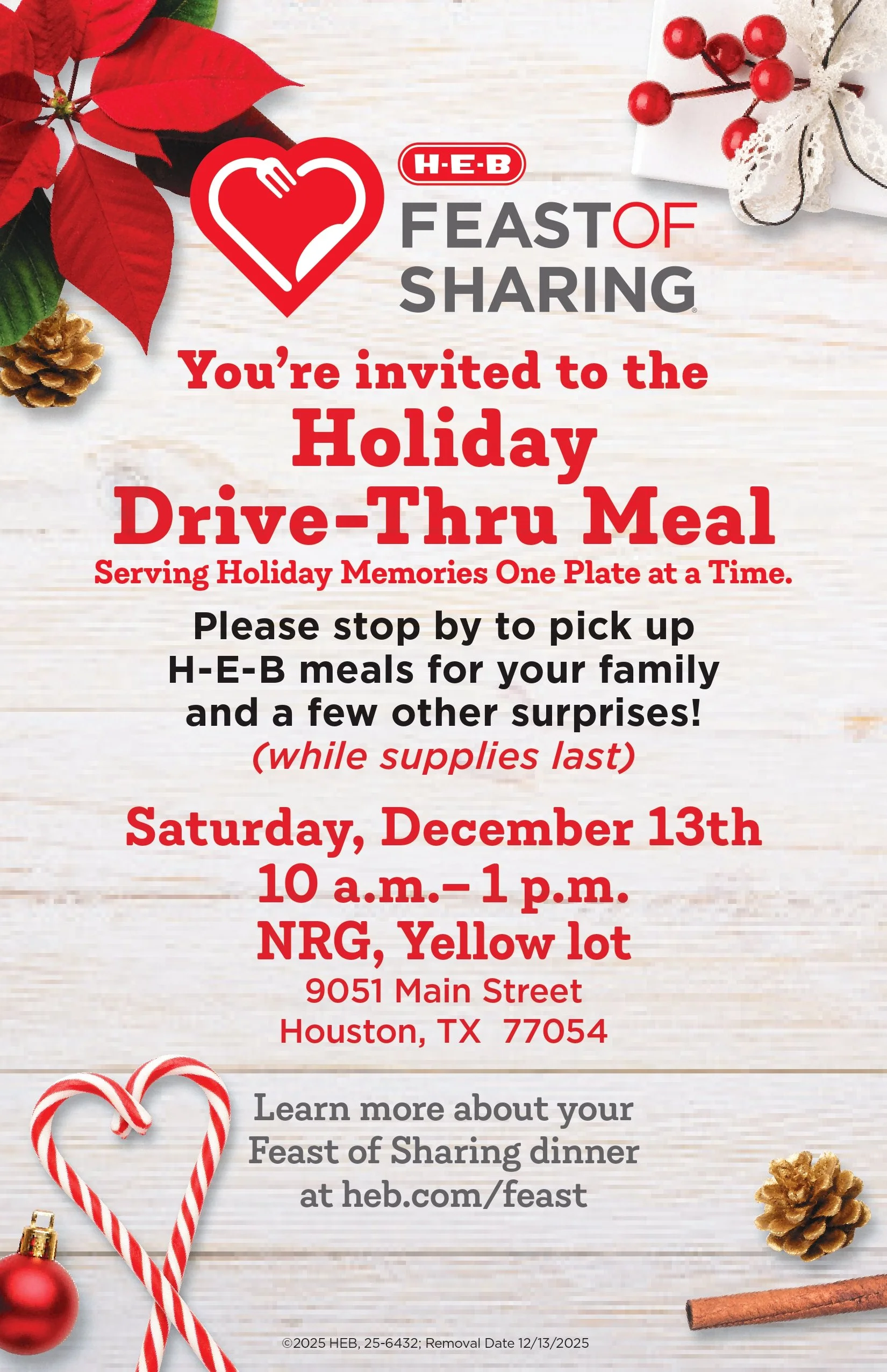 HEB Feast of Sharing Holiday Drive-Thru Meal