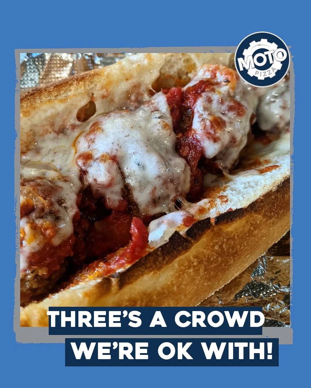 Craving alert!! 🚨 
Our Three Moto “Amazeballs” nestle in the classic parmesan sub that never fails—a hot, toasty sub with ruby-red sauce under bubbling cheese.
Order the Meatball Parmesan Sub on your next visit!!