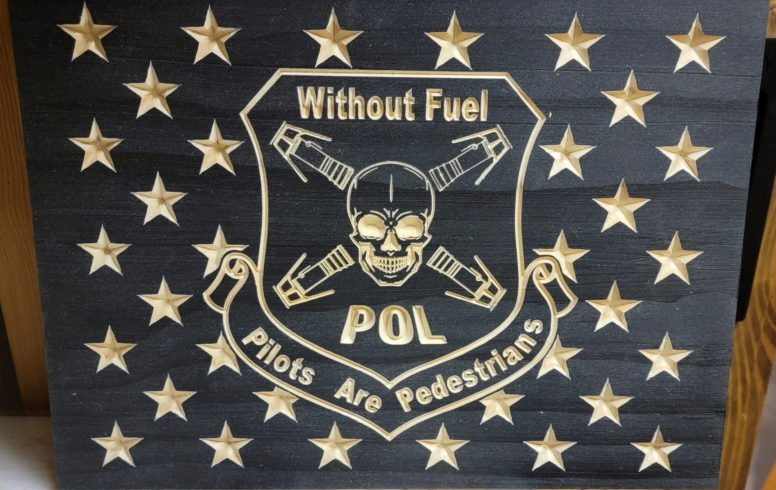Military Branch Flag Concealment Coat Rack with Air Force POL emblem
