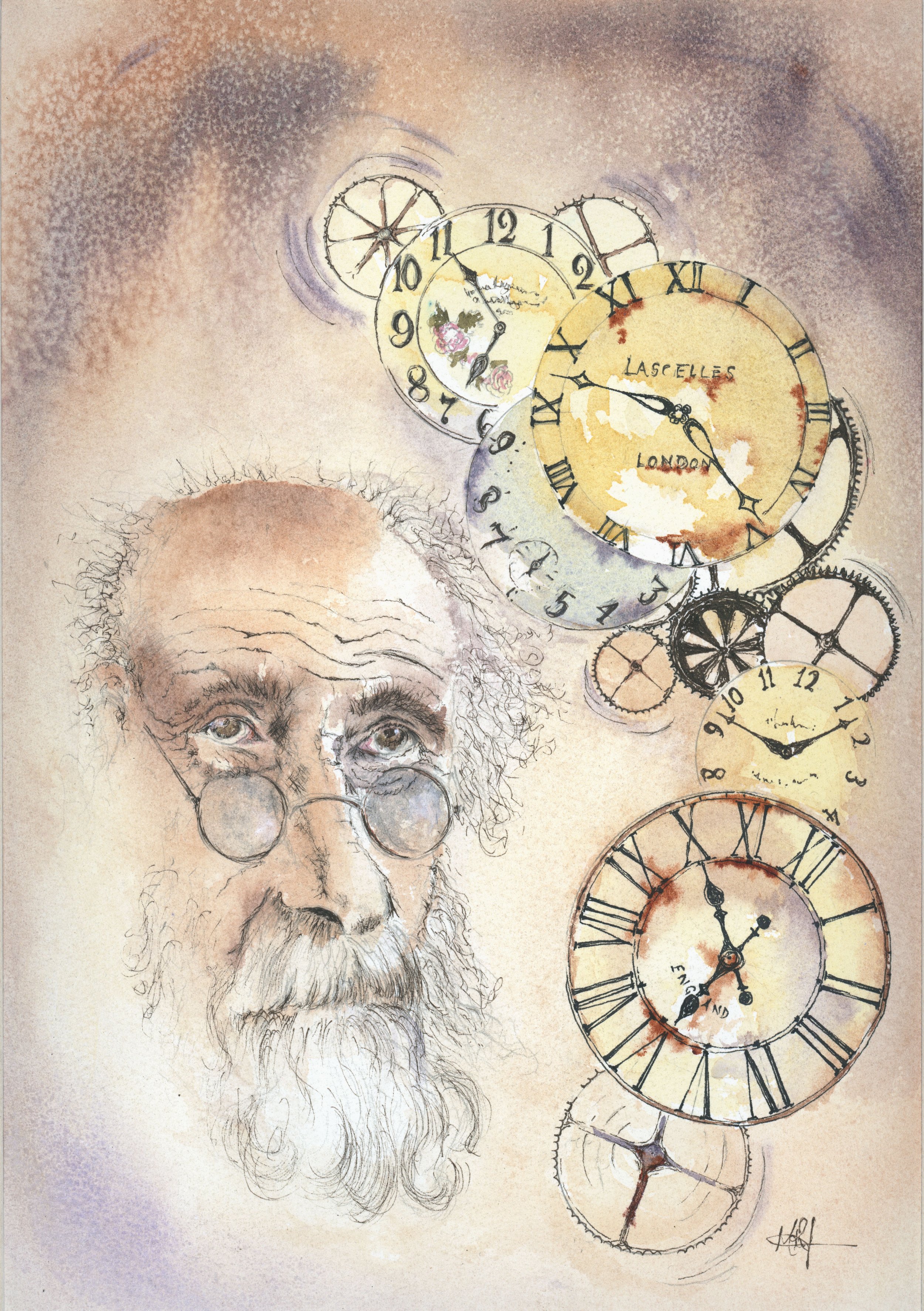 Precious times - An original Ink and watercolour.