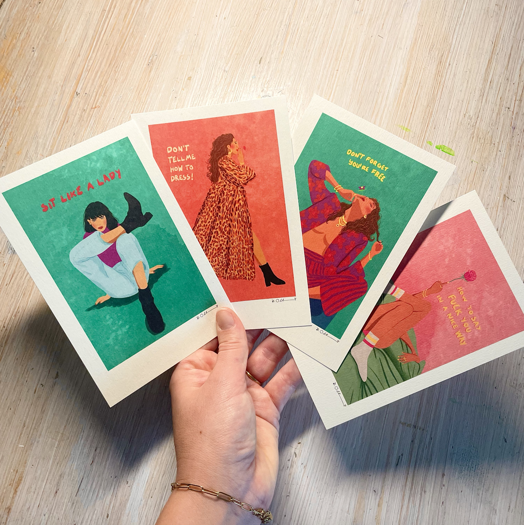 Set of 4 Mini Art Prints 10x15 cm “Take up your space” Illustration by Raissa Oltmanns