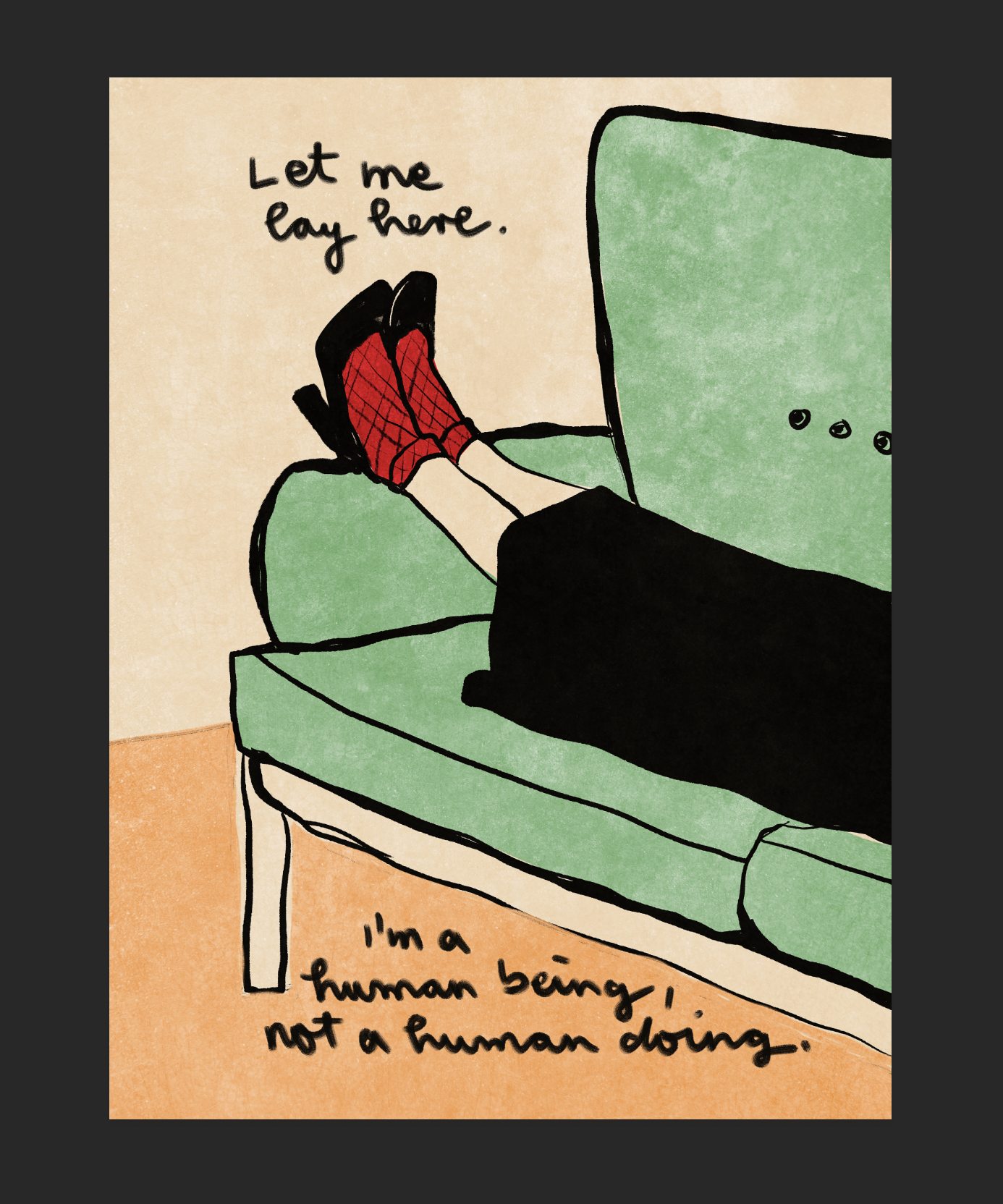 Digital Download Illustration "I'm a human being, not a human doing"
