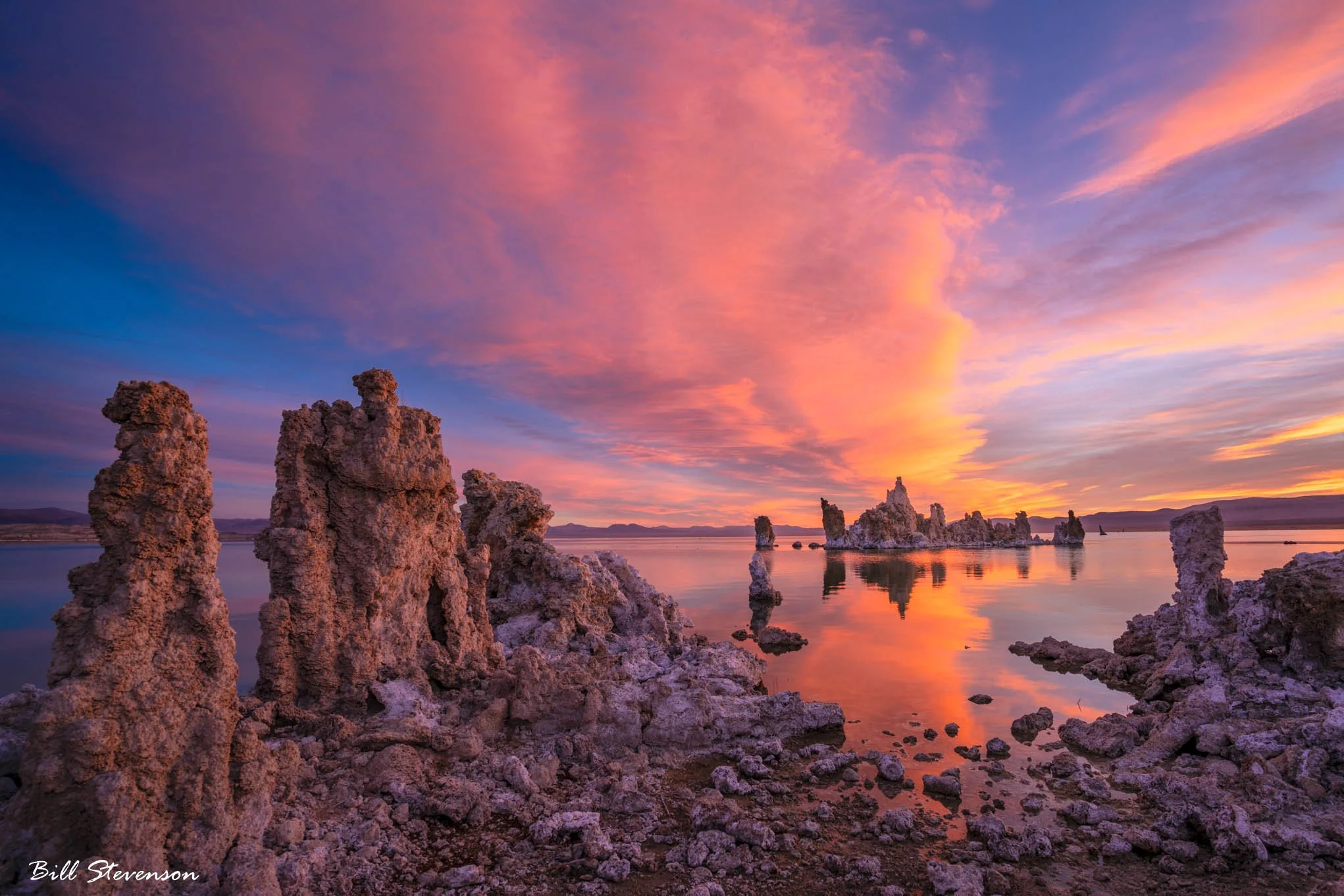 Fine art landscape photo of sunrise at Mono Lake, CA.