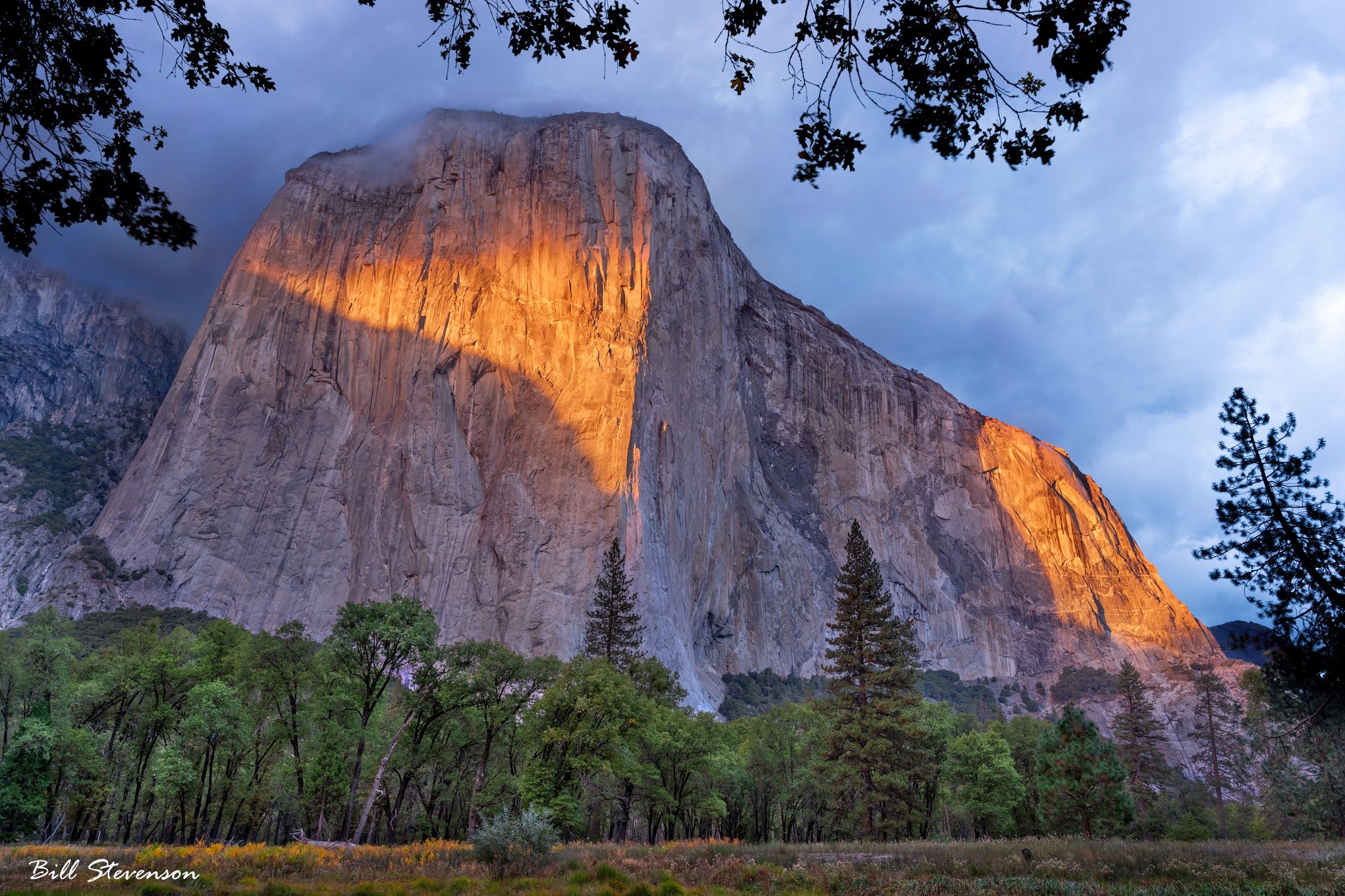 Fine art landscape photo of sunset on El Capitan in Yosemite National Park.