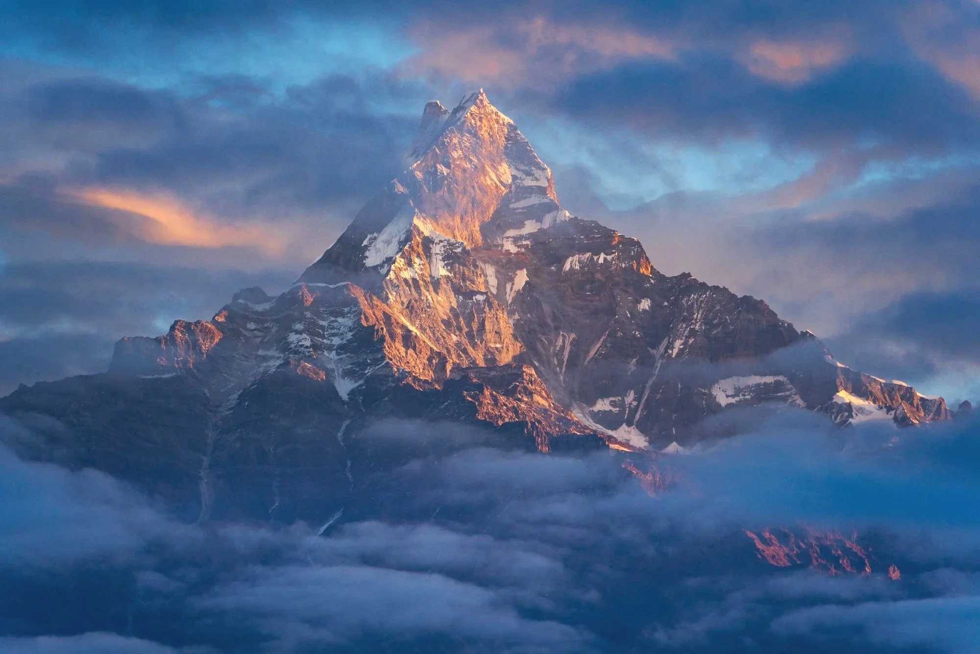 22,943 foot Mount Machapuchare in Nepal