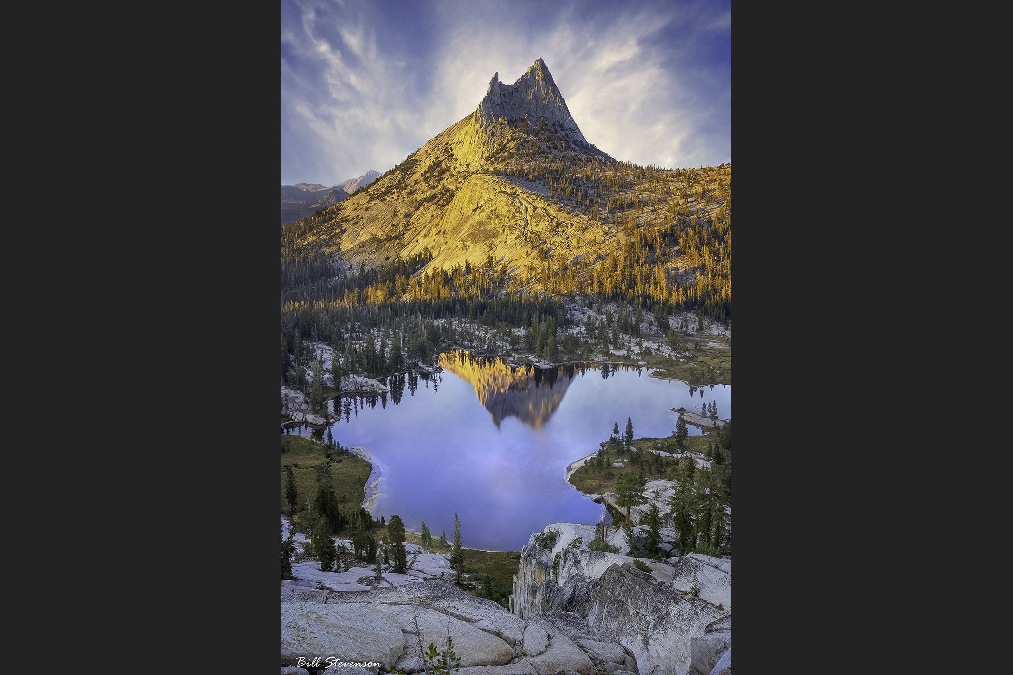 sunset on Cathedral Peak in Yosemite National Park