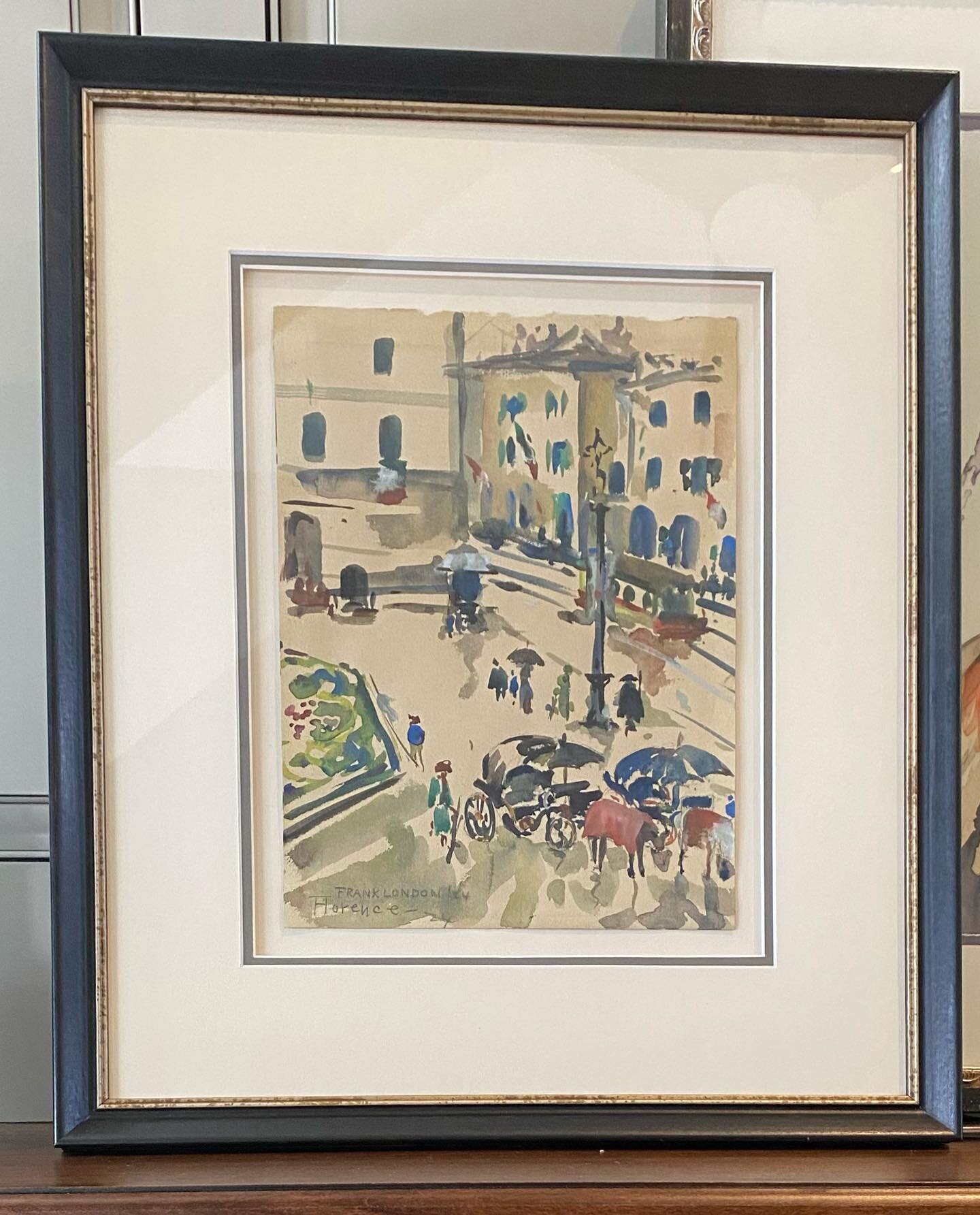 The Piazza de Santa Maria Novella (Florence, Italy)
watercolor by Frank London 1924
Image Size 10 x 13
Framed 16 x 20
*sold