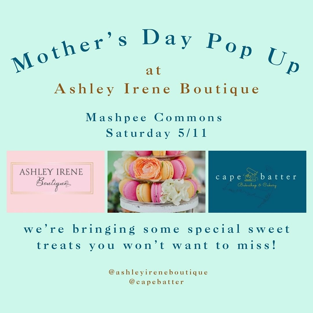 We&rsquo;re so excited this year to collaborate with the amazing @ashleyireneboutique for Mother&rsquo;s Day Weekend!

Come grab some beautiful new wardrobe pieces and add on some sweet treats to round the perfect shopping day next Saturday 5/11 at M