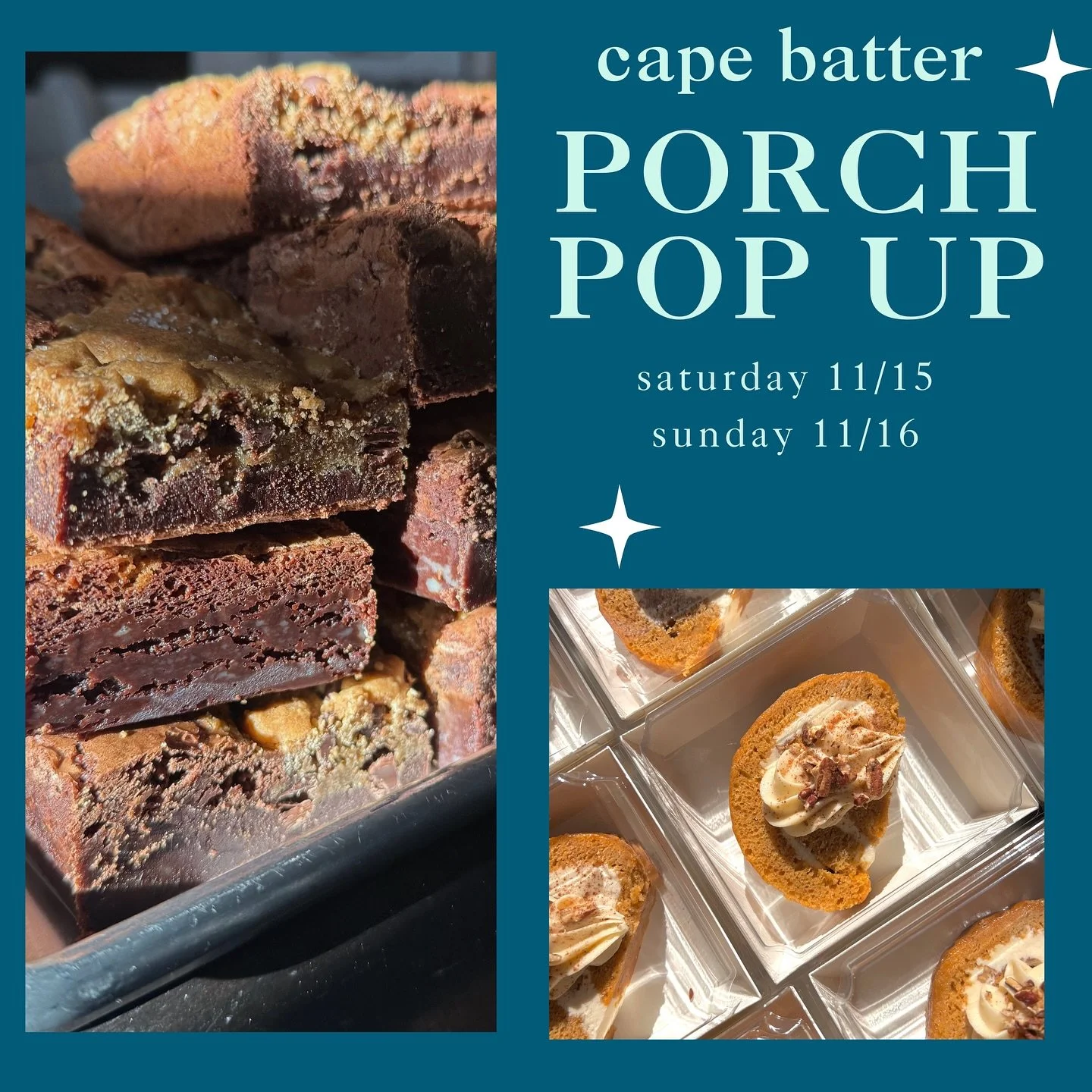 We&rsquo;re thinking about a Porch Bakery Pop-Up this weekend&hellip; 👀🍂
Our last one before Thanksgiving, with plenty of sweet treats (and a little giveaway in the works)! Stay tuned for all the details 💛

#CapeBatter #PorchBakeryPopUp #CapeCodBa