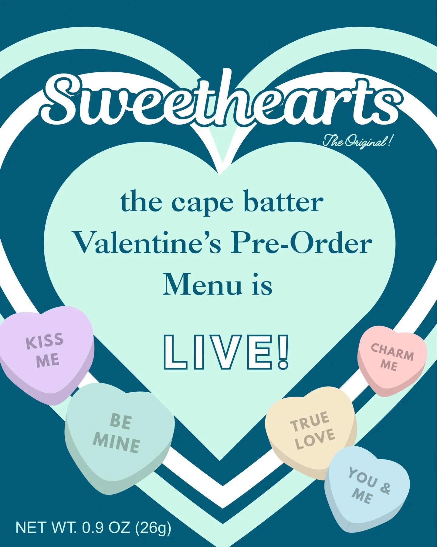 💌 Our Valentine&rsquo;s Day Menu is officially live 💌
Inspired by the iconic Sweethearts candy&mdash;flirty, nostalgic, and made to share (or not 😉).

✨ On the menu:
🎨 Paint-Your-Own Valentine Cookie &mdash; comes with a paintbrush, fun for kids 
