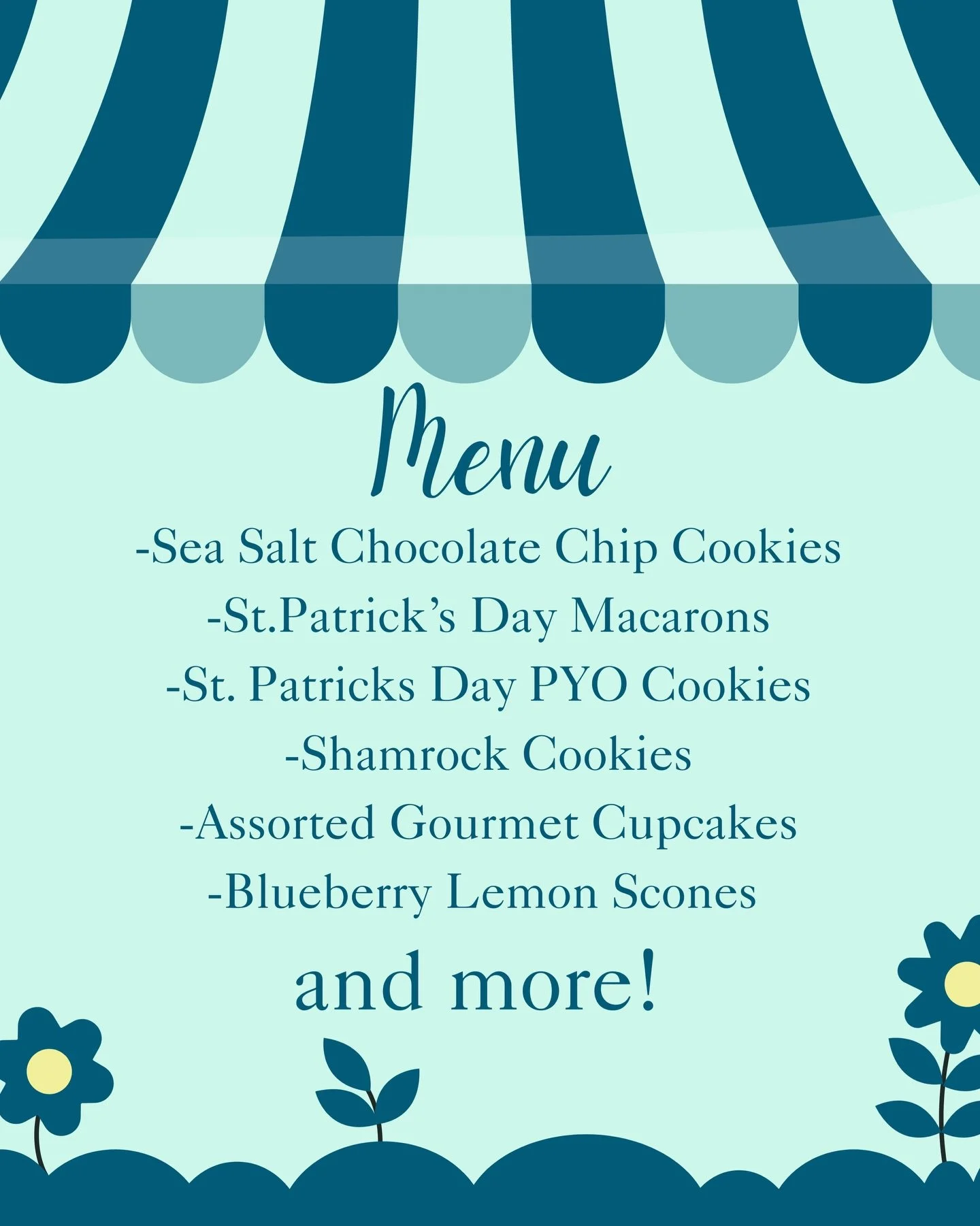 We&rsquo;re opening the porch again tomorrow and stocking it with some yummy weekend sweets!

&bull; Sea Salt Chocolate Chip Cookies
&bull; St. Patrick&rsquo;s Day Goodies 🍀
&bull; Blueberry Lemon Scones
&bull; Gourmet Cupcakes
&bull; And more fresh