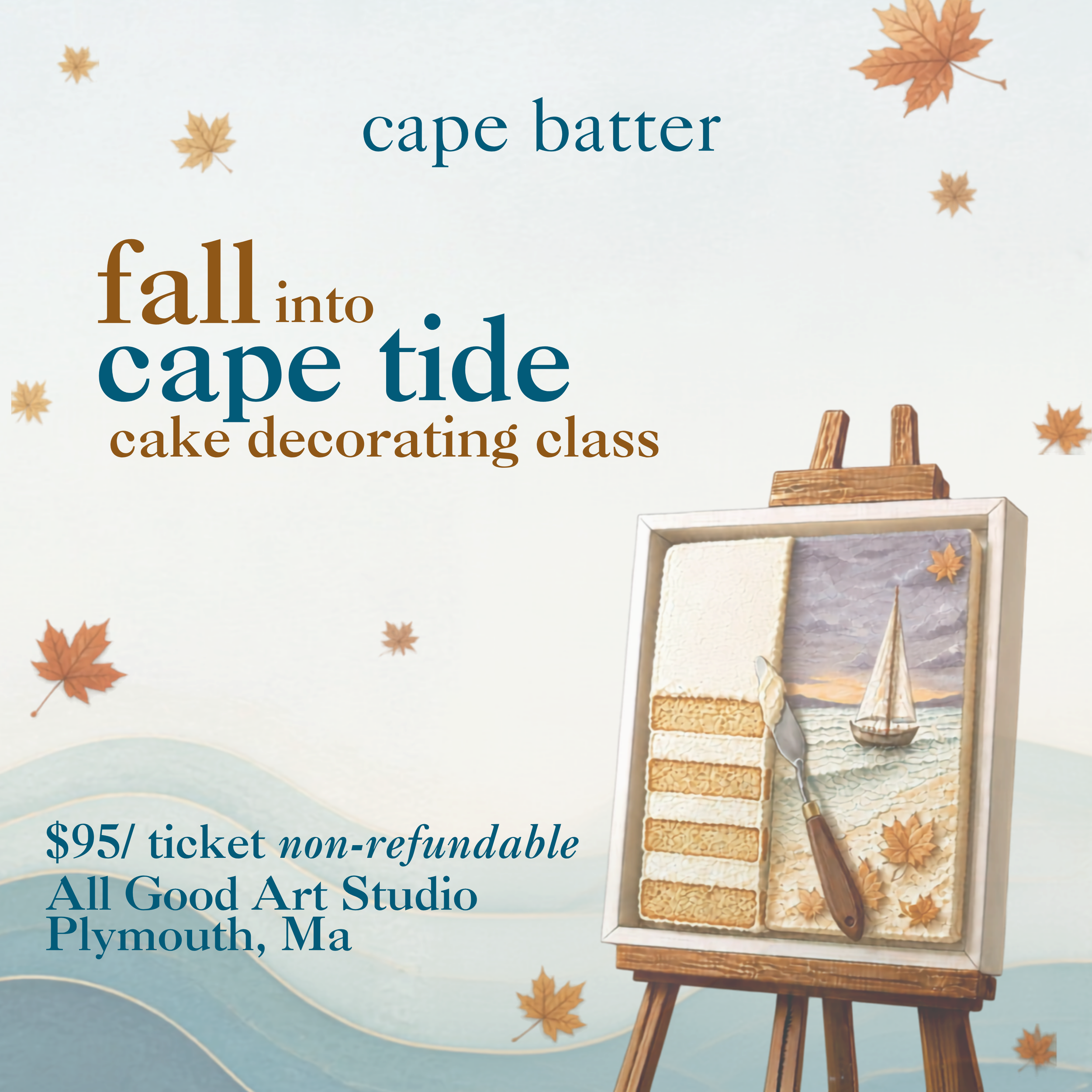 Thursday September 17th Fall into Cape Tide Cake Decorating Class
