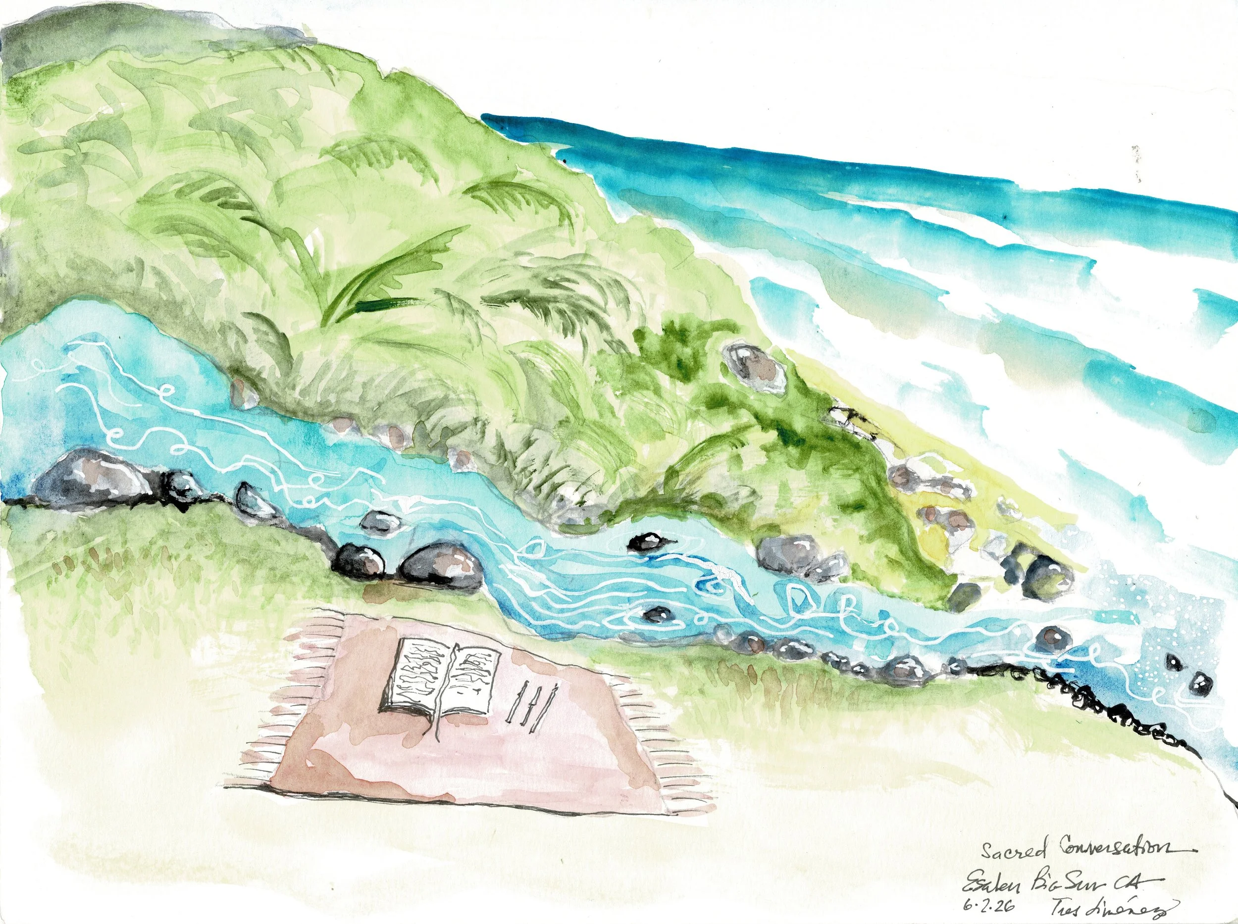 writing by the river in big sur
