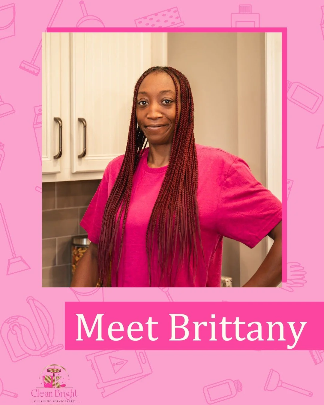 Meet Brittany! ✨

With a heart for service and an eye for detail, Brittany brings over a year of residential cleaning experience to every home she cares for. She takes pride in creating spaces that feel fresh, comfortable, and stress-free&mdash;treat