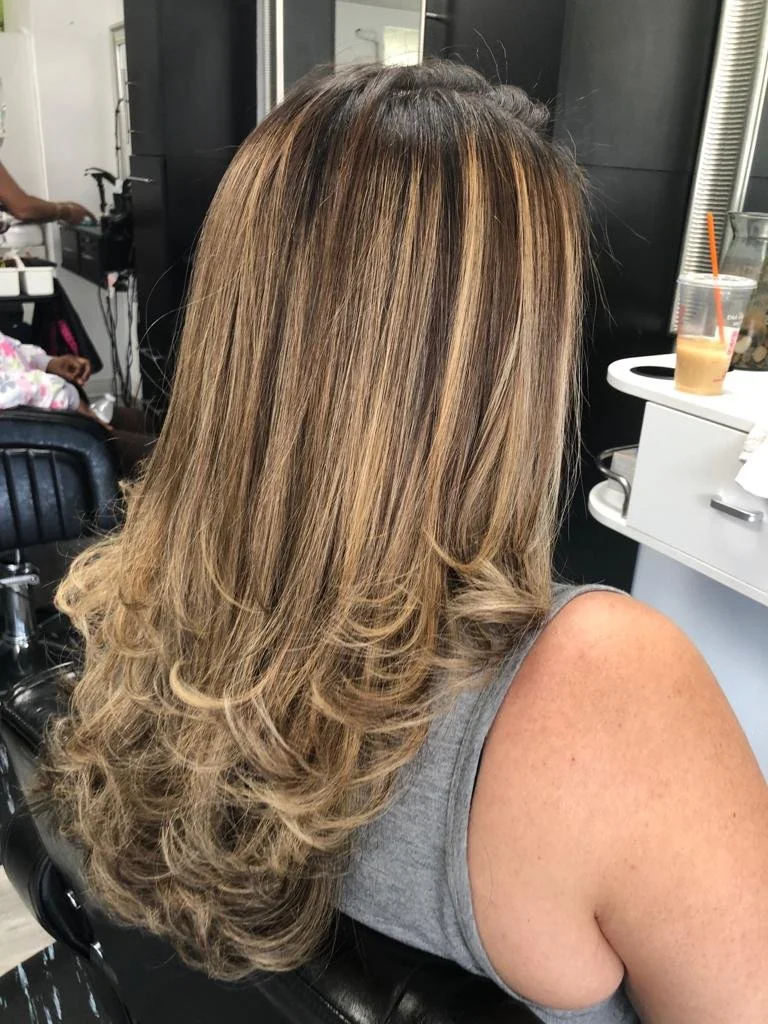 In our hair salon, Springfield Ma, we do highlights and styling.