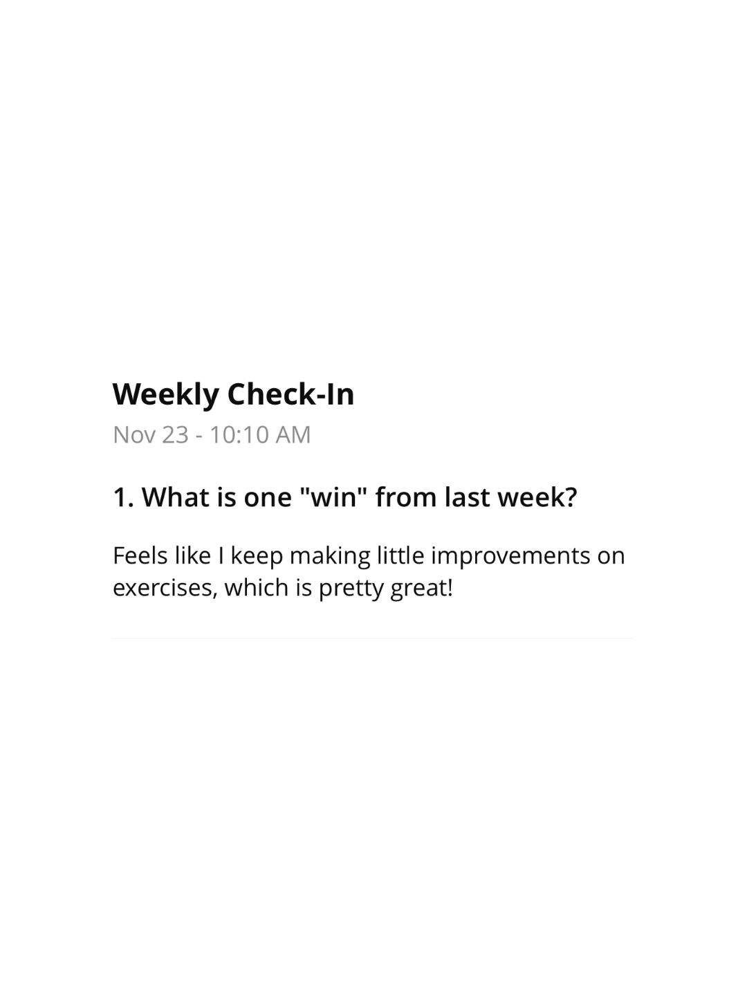 Weekly Check-In