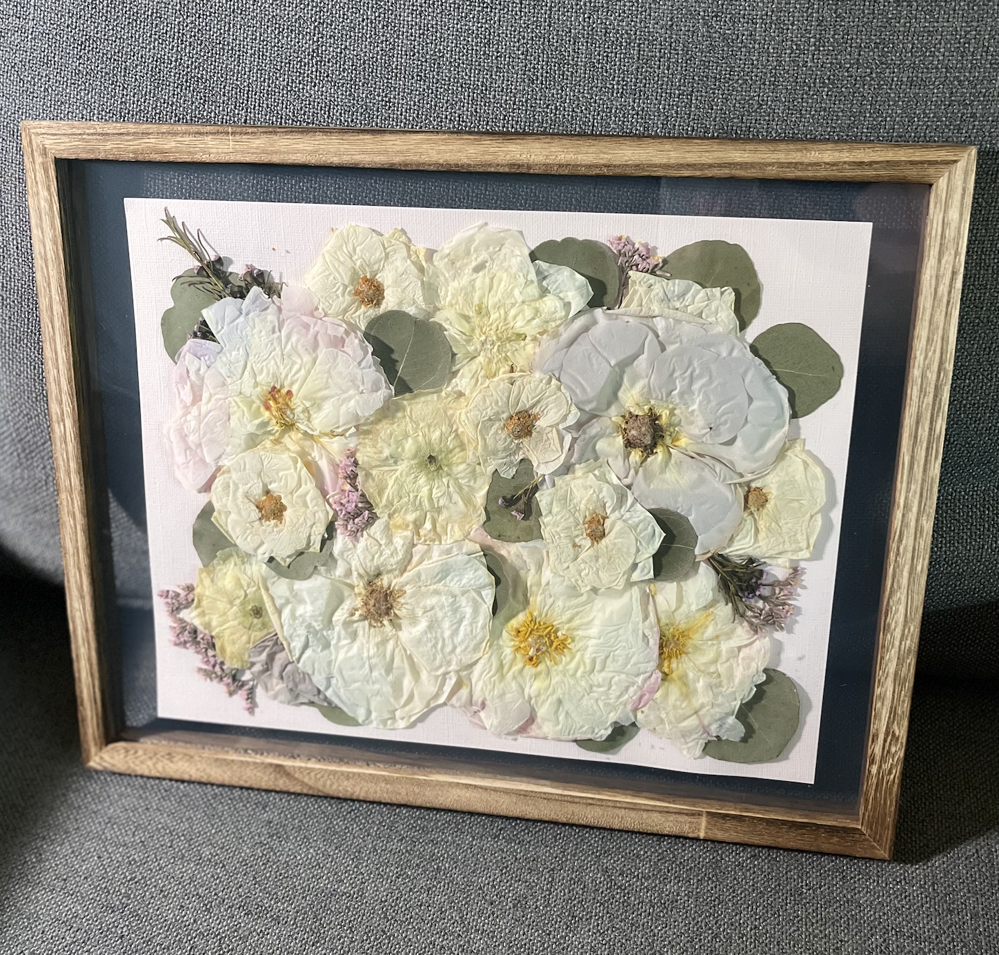 Pressed Preserved Bouquet Art Bridal Flowers Blush Pink Michigan