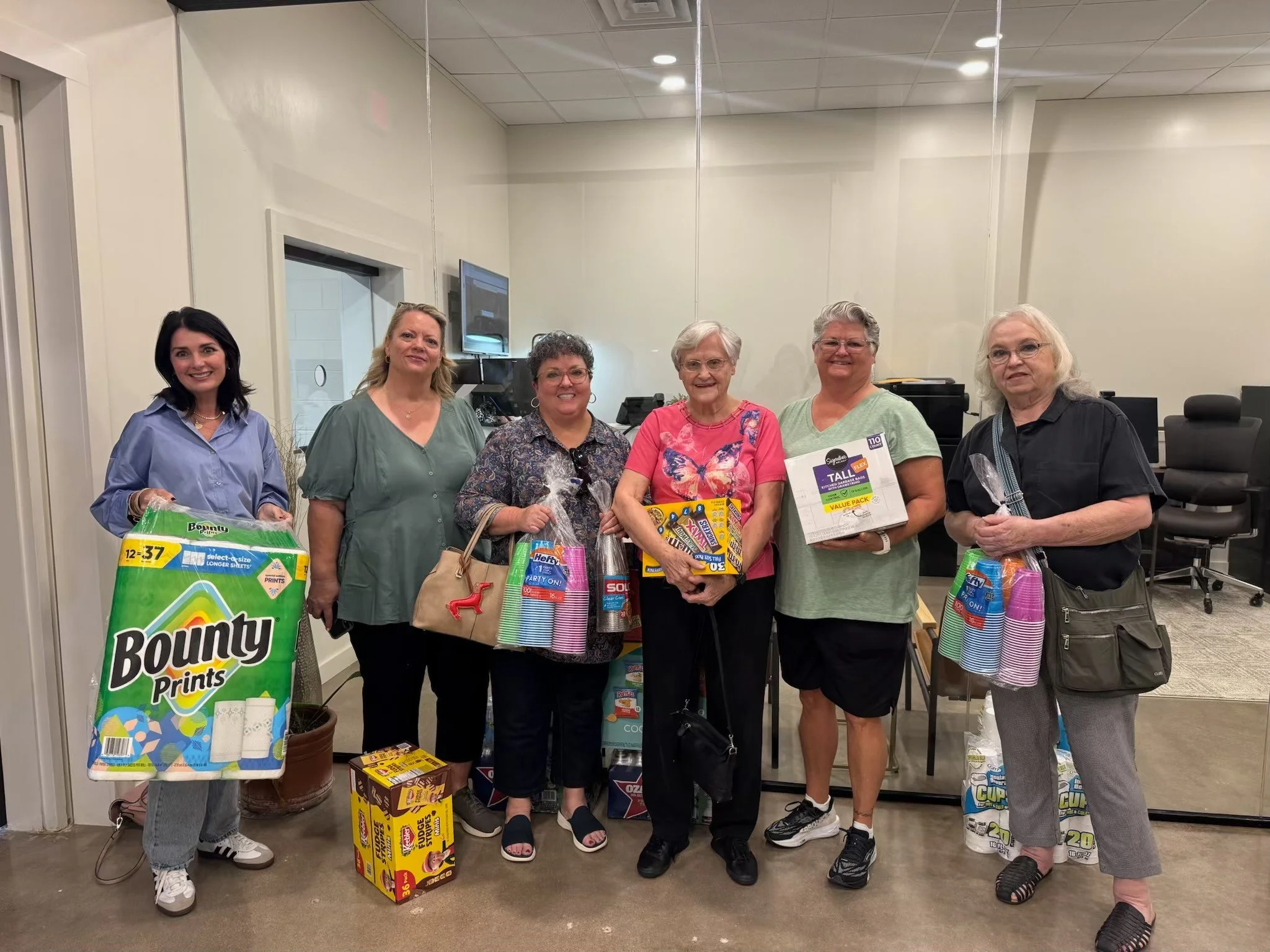 Faith Baptist Church visited us today! Collected &amp; brought many items for us! We got to share what we do &amp; give them a tour of our space! Thank you ladies for your kindness to us and the families we serve 💙