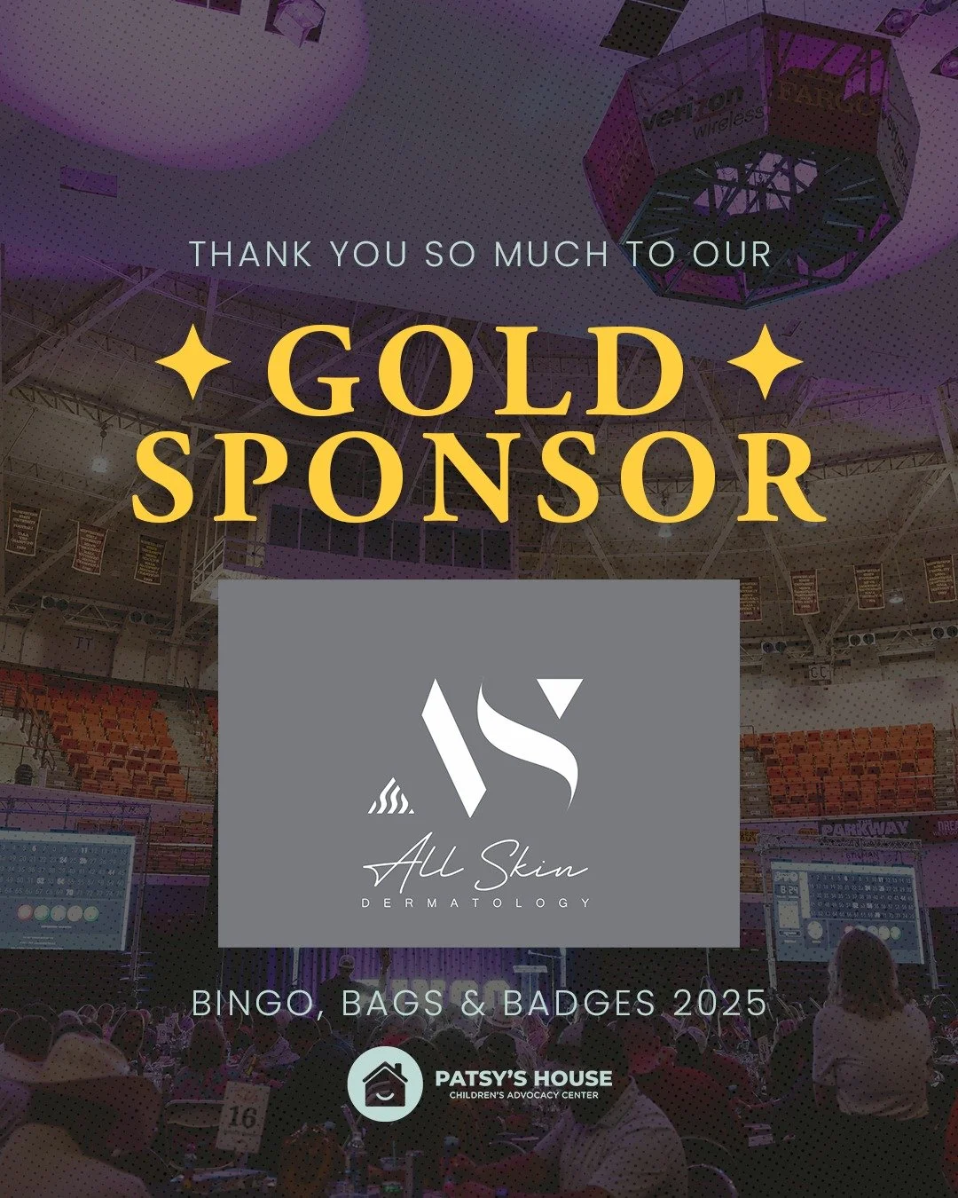 We are extremely grateful to @all_skin_dermatology  for being a GOLD SPONSOR at Bingo, Bags &amp; Badges 2025! 

You're sponsorship helps us to be able to continue provide services to our community 🩵