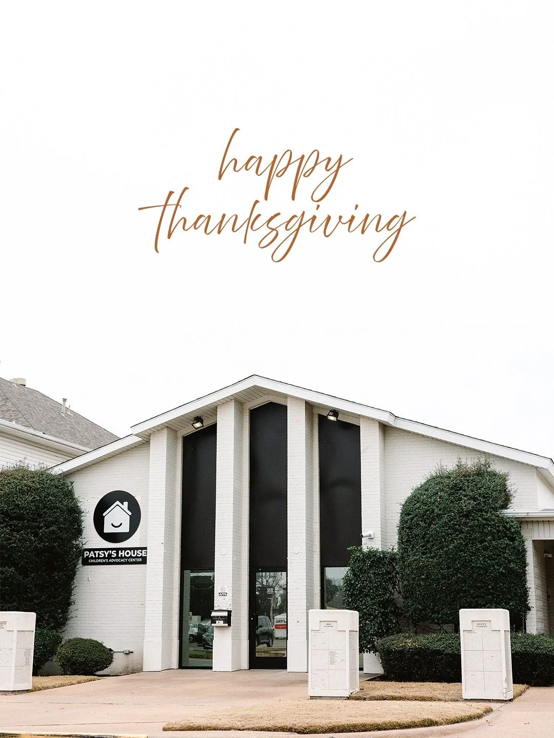 Happy Thanksgiving from all of us at Patsy's House!

We're so grateful for all your support to help us continue on our mission.