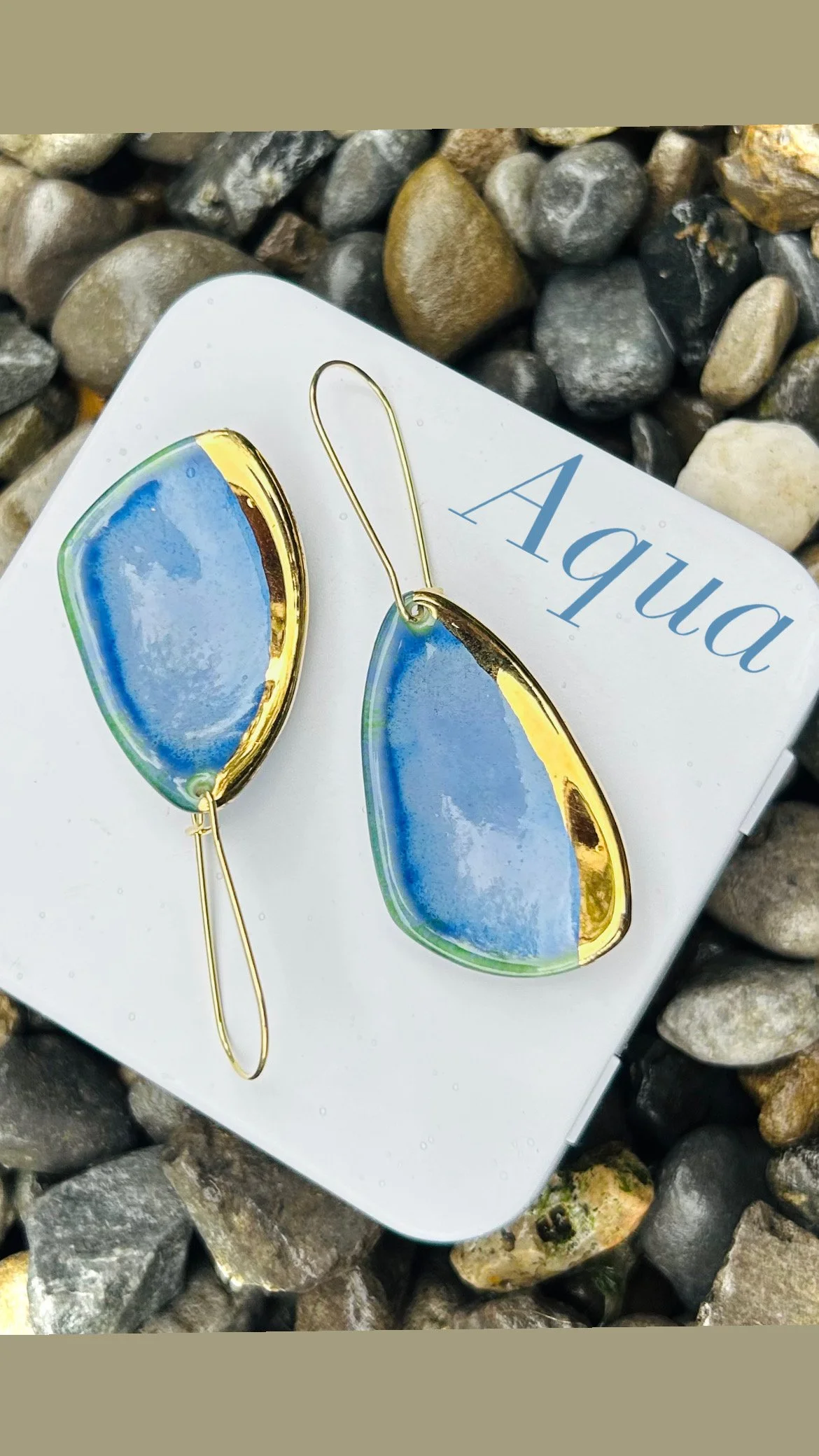 Porcelain earrings, porcelain hooks, gold earrings, handmade earrings, statement jewellery