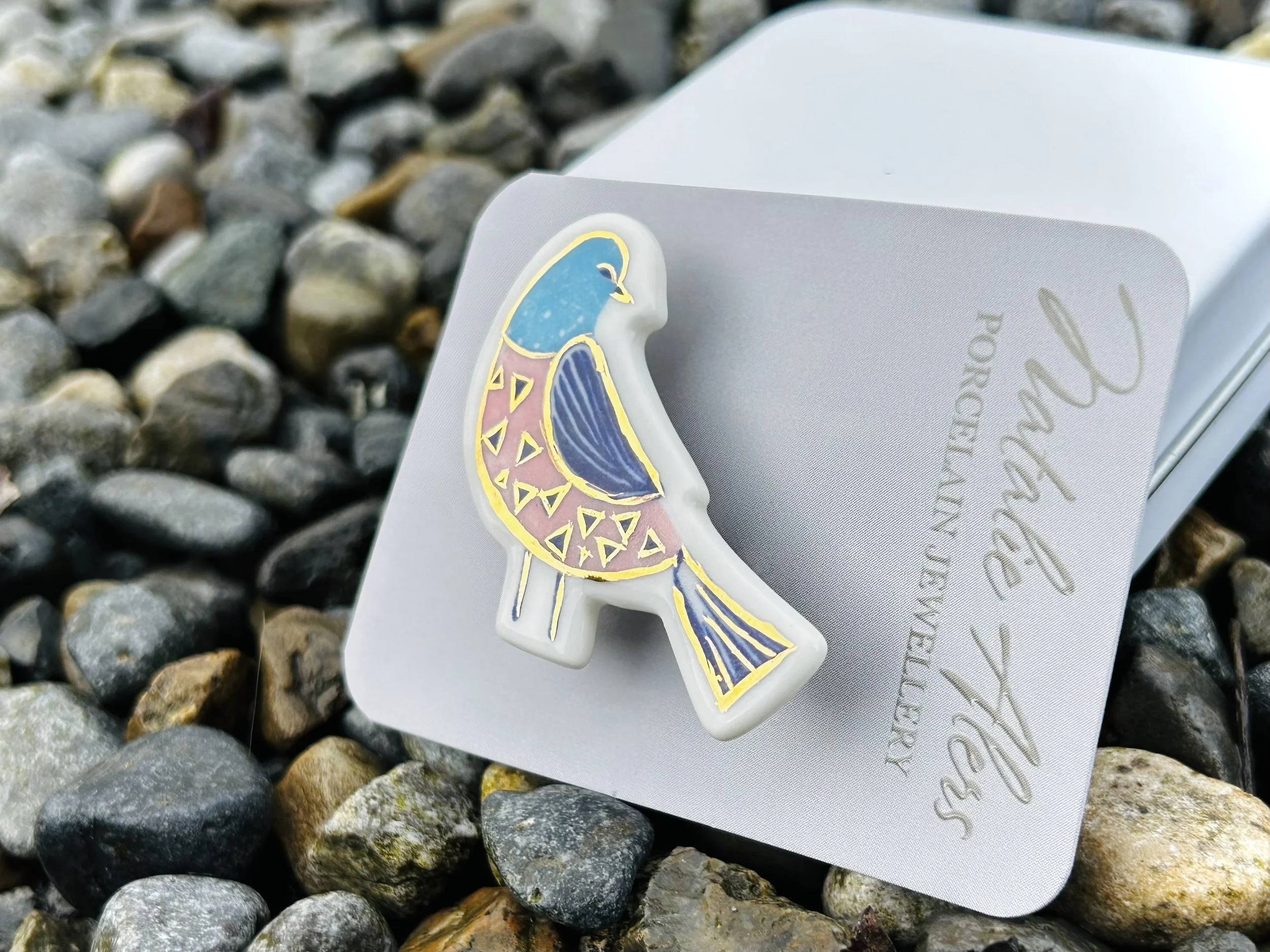 Áine birdie brooch, porcelain brooch, ceramic brooch, handmade jewellery, gift for her