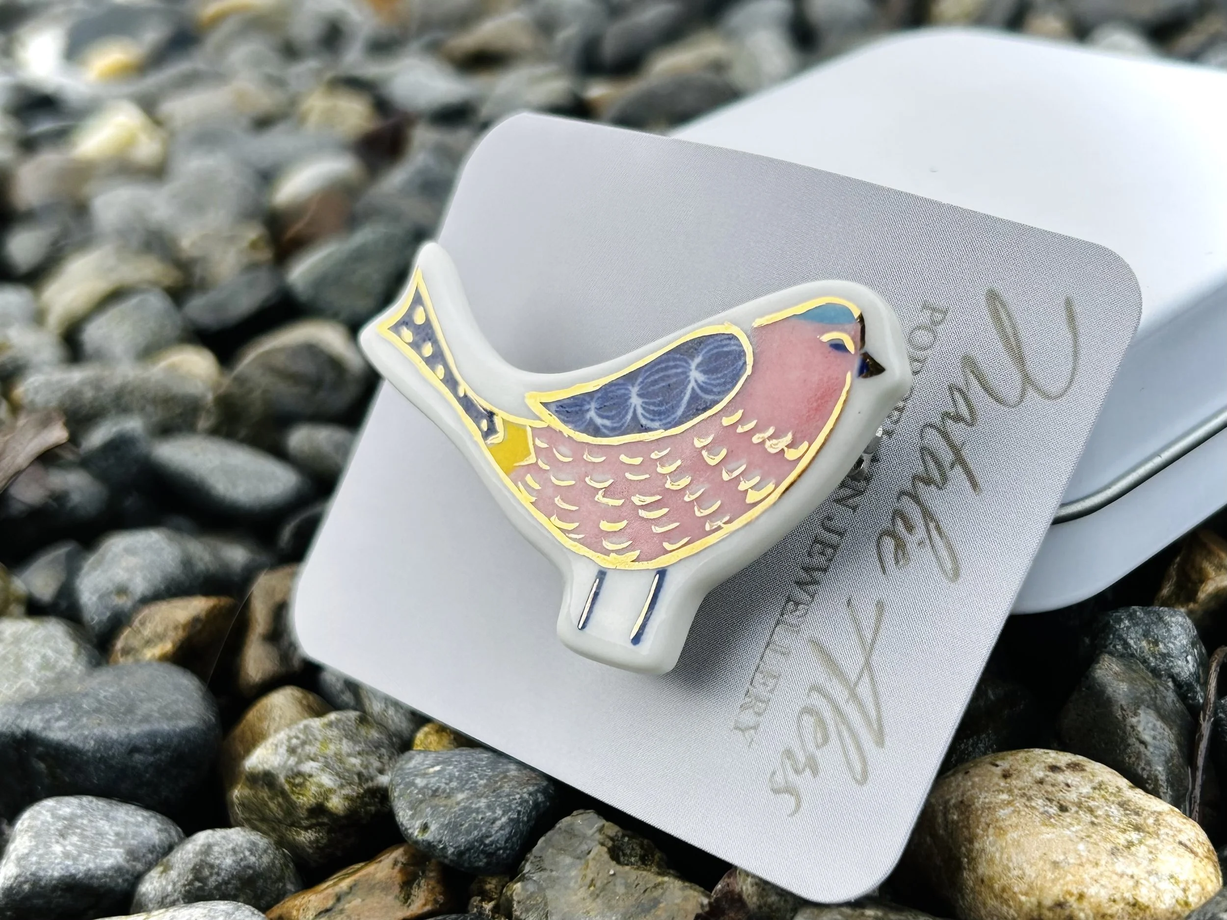 Brigid birdie brooch, porcelain brooch, ceramic brooch, handmade jewellery, gift for her