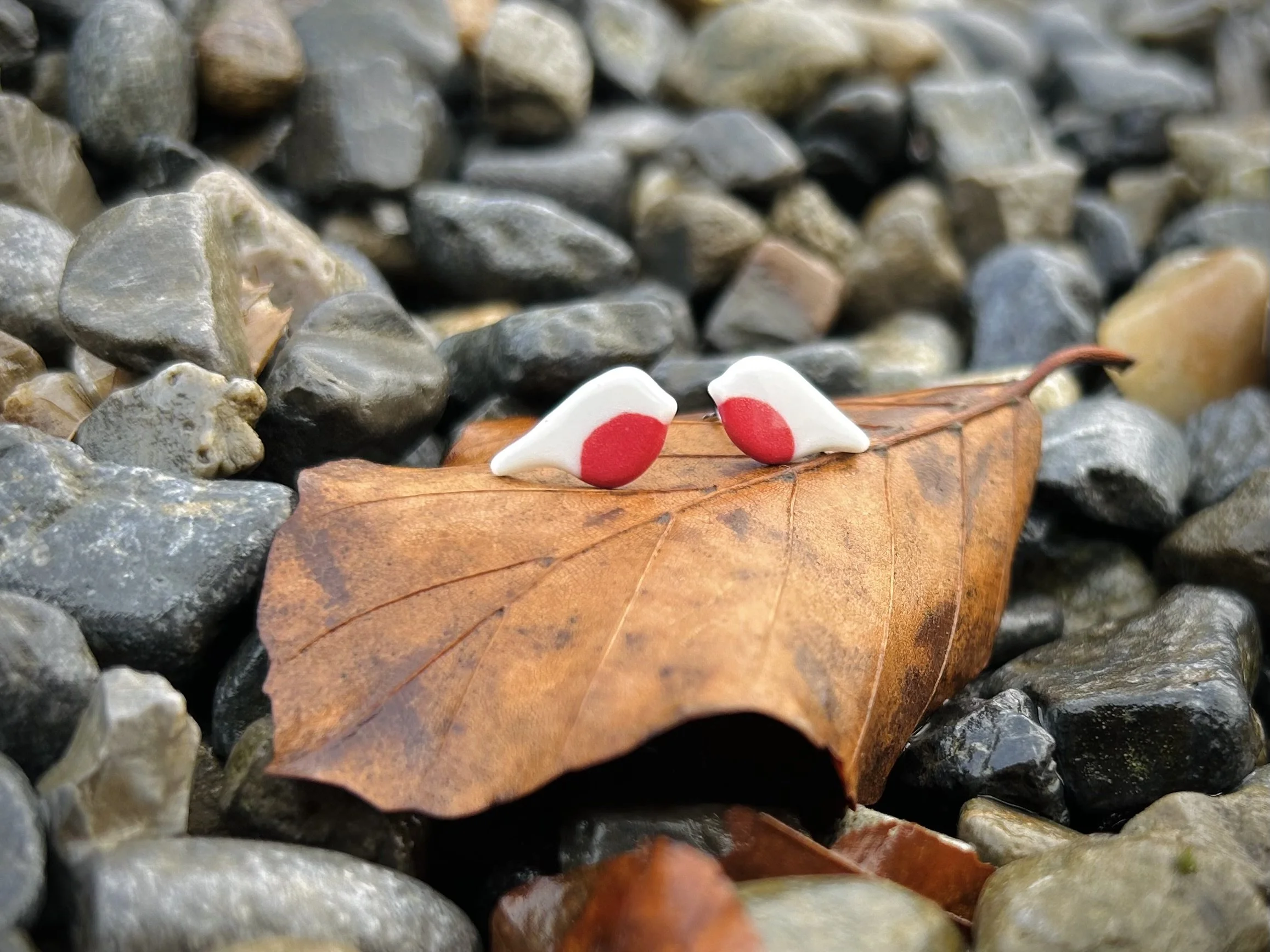 Porcelain earrings, porcelain studs, studs, gift for her