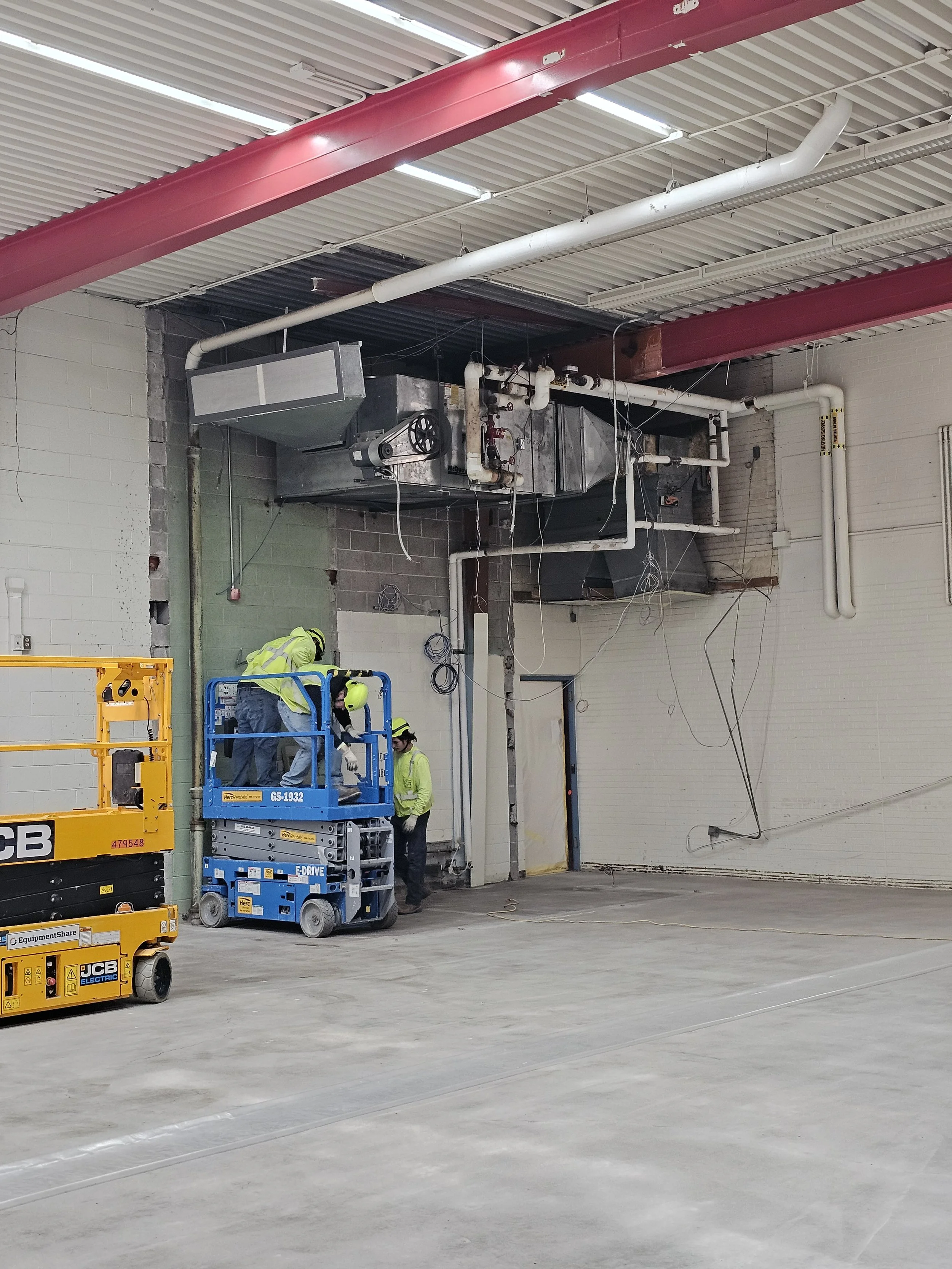 The HVAC system in the old mapleview gym 