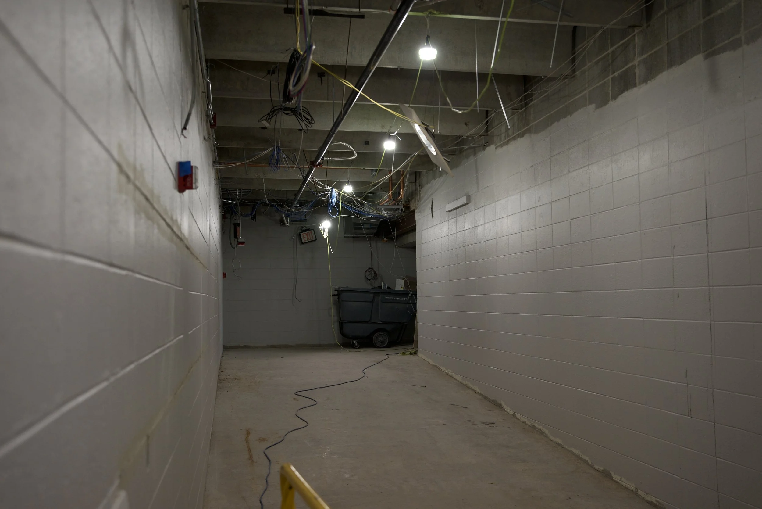 A lift was removed and a handicap accessible ramp was installed in the english wing