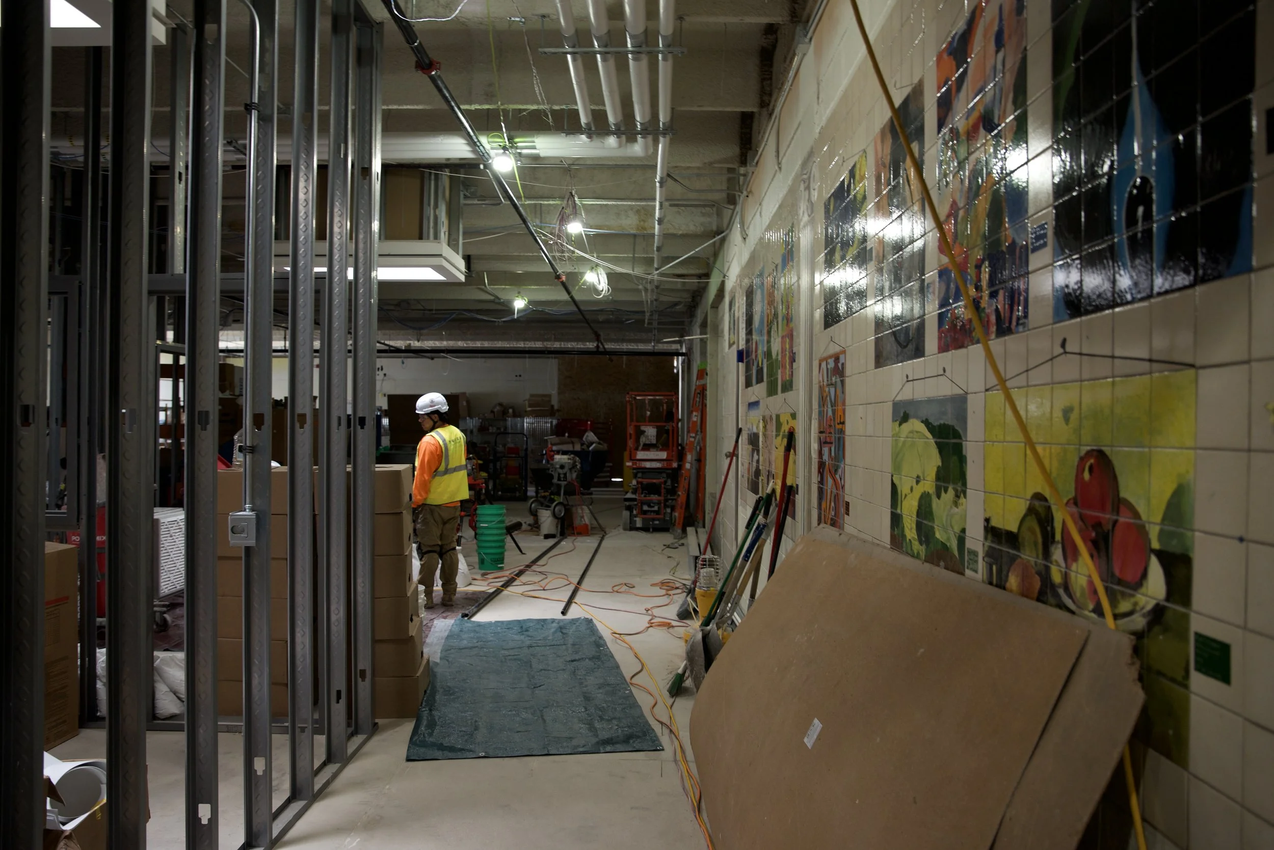 The old art rooms are turning into the loading dock receiving area