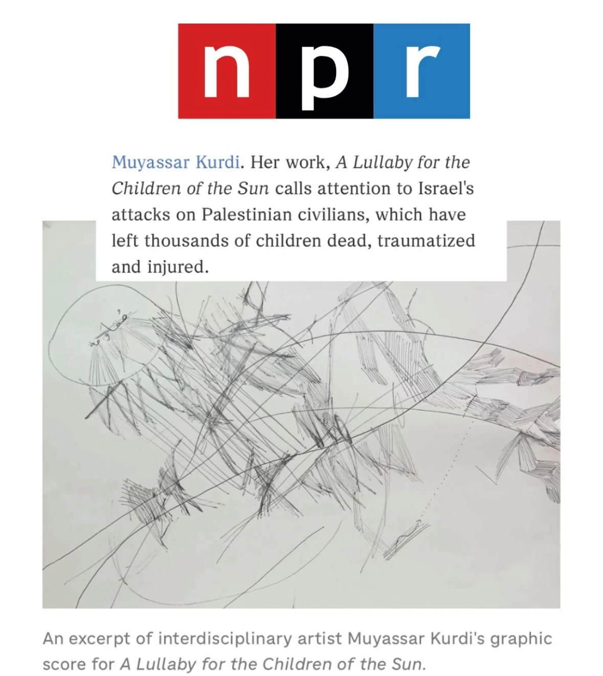 Apollo Chamber Players Commission: A Lullaby for the Children of the Sun on NPR, 2024