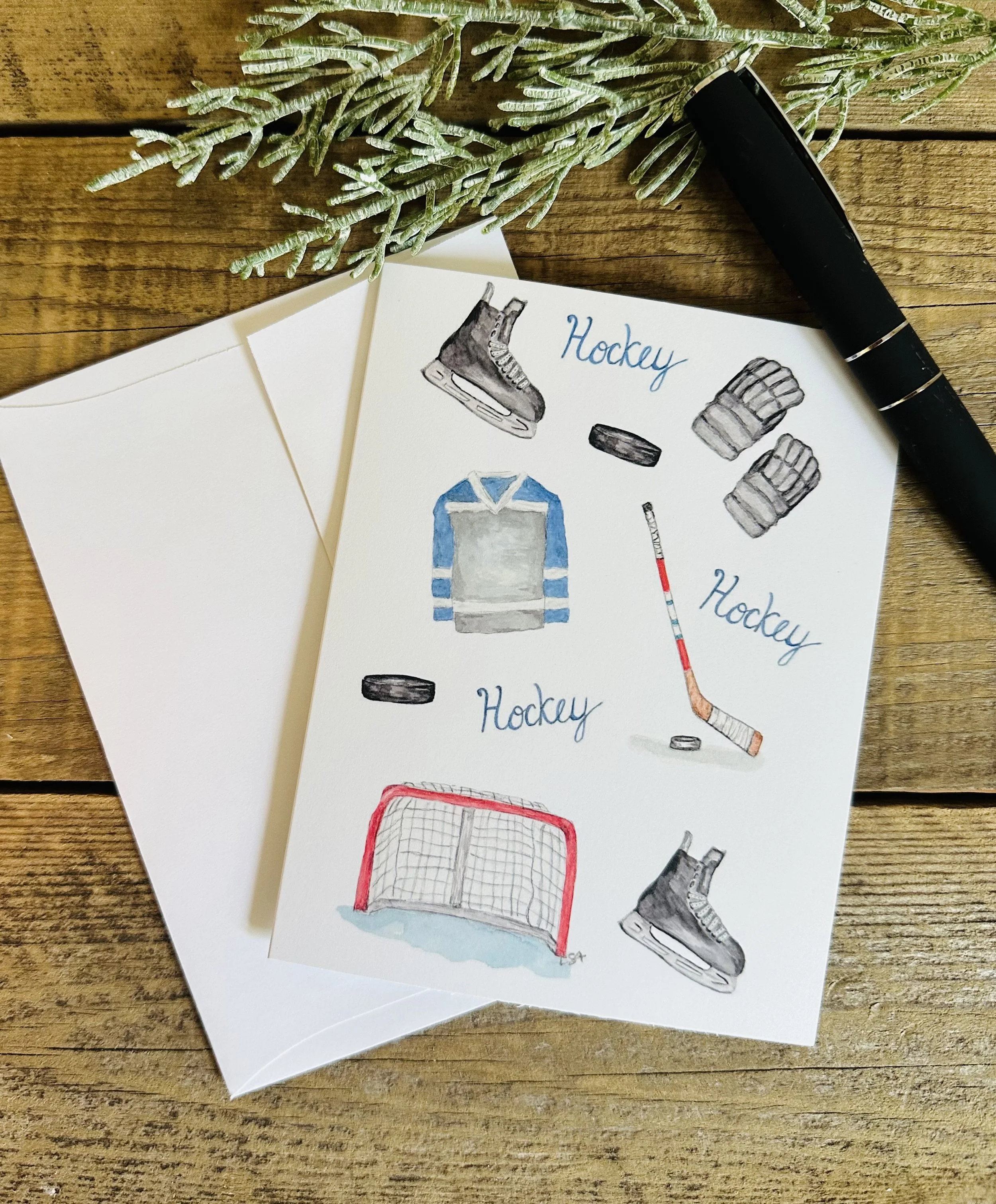 I love hockey notecard set