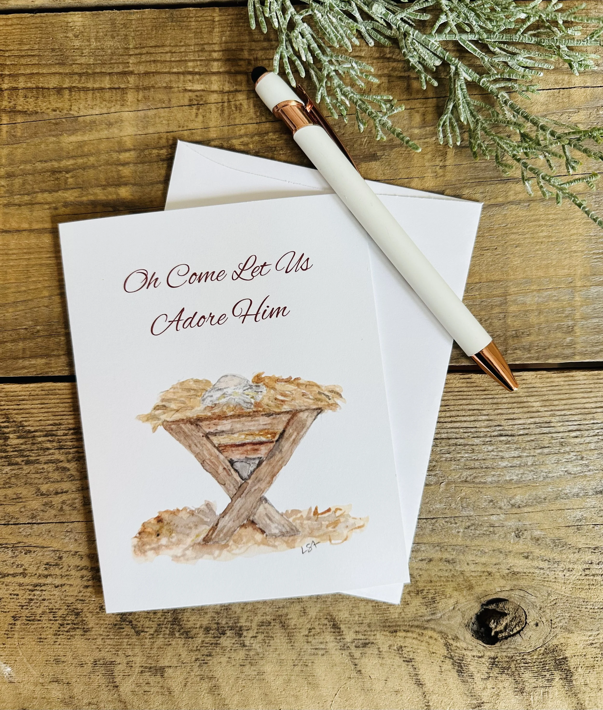 Come let us adore Him notecards