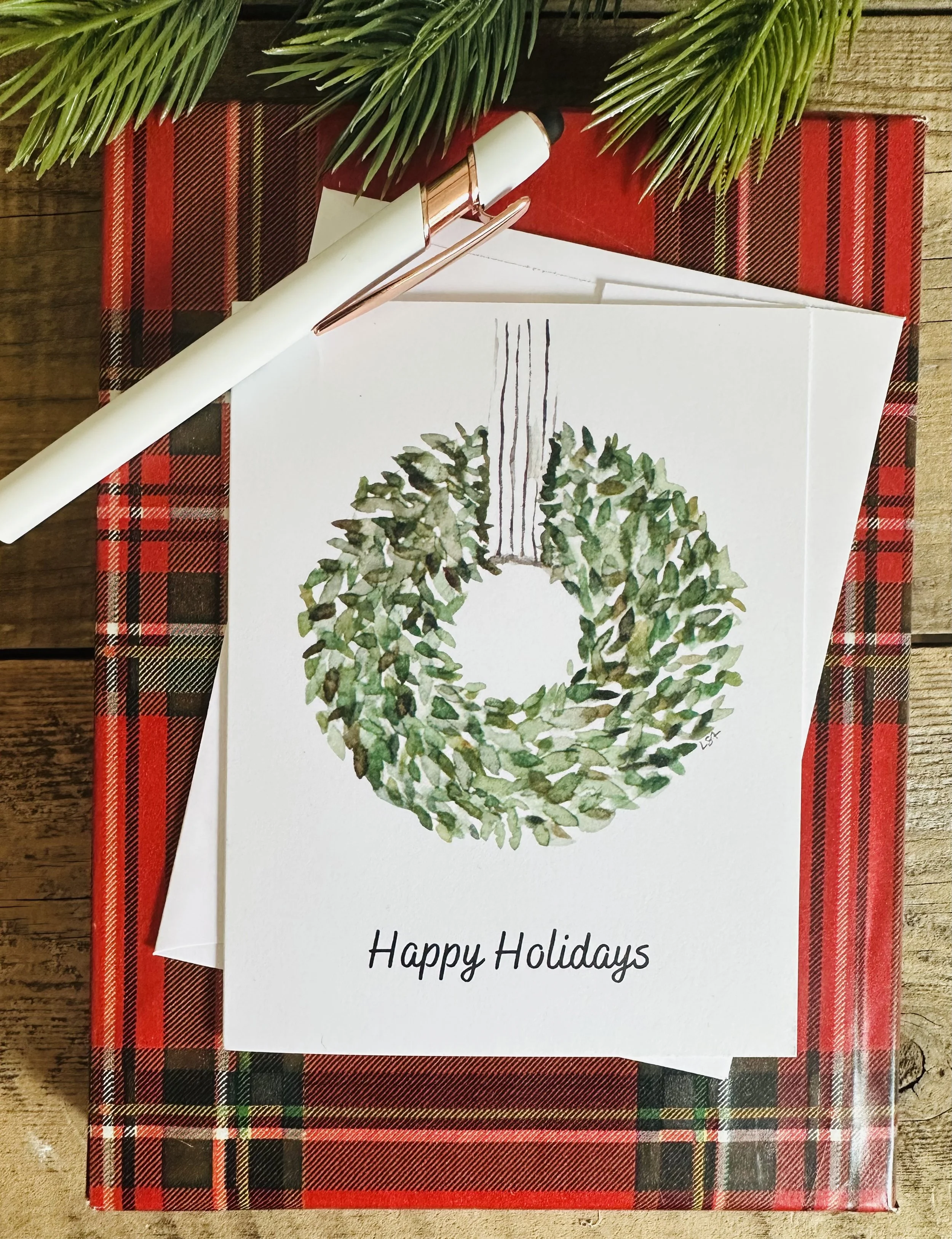 Boxwood wreath notecards