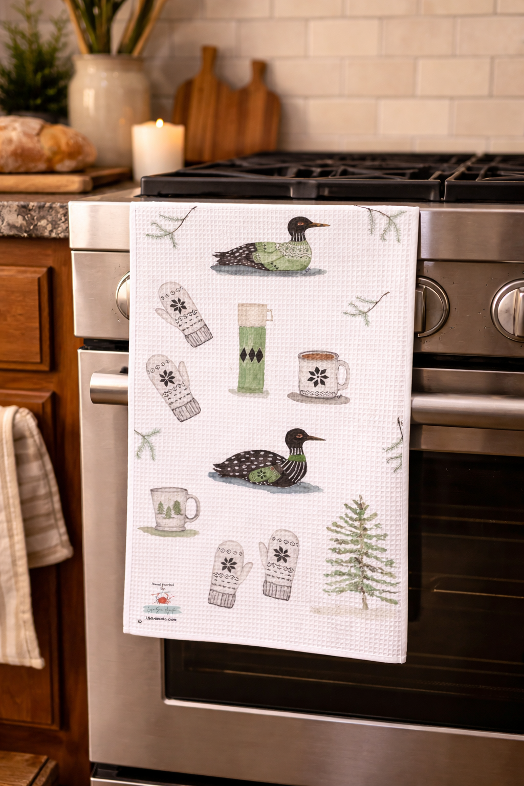 winter loons dish towel.png