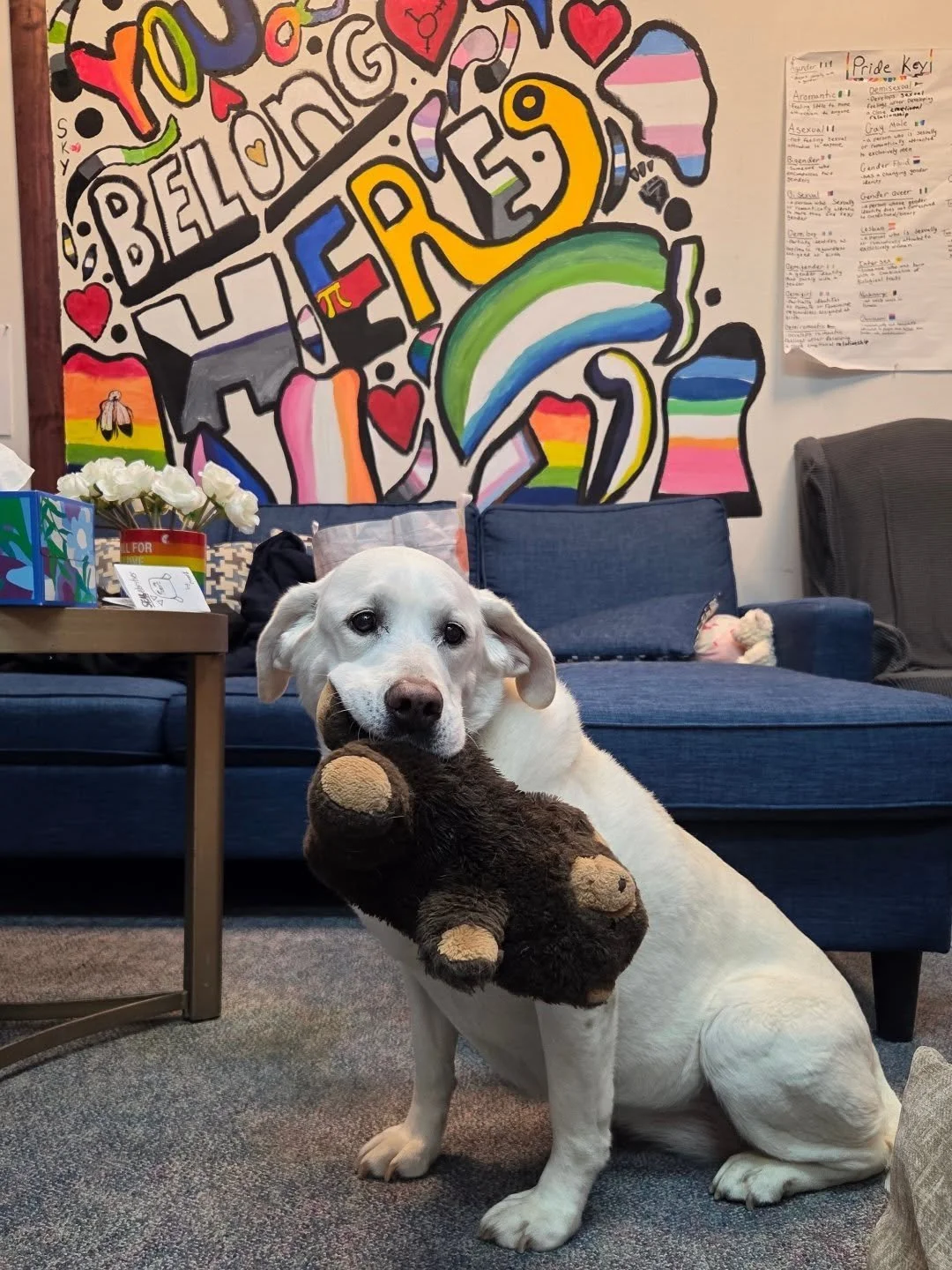 Ellie and I made a long overdue visit with our wonderful @northshoreagly friends! We missed everyone and it was so great to be back! #therapydog #therapydogsofinstagram #adoptaseniordog #seniordogsofinstagram #seniordog