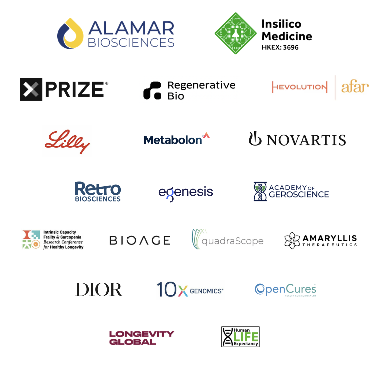 2026 Biomarkers of Aging Sponsor Logos